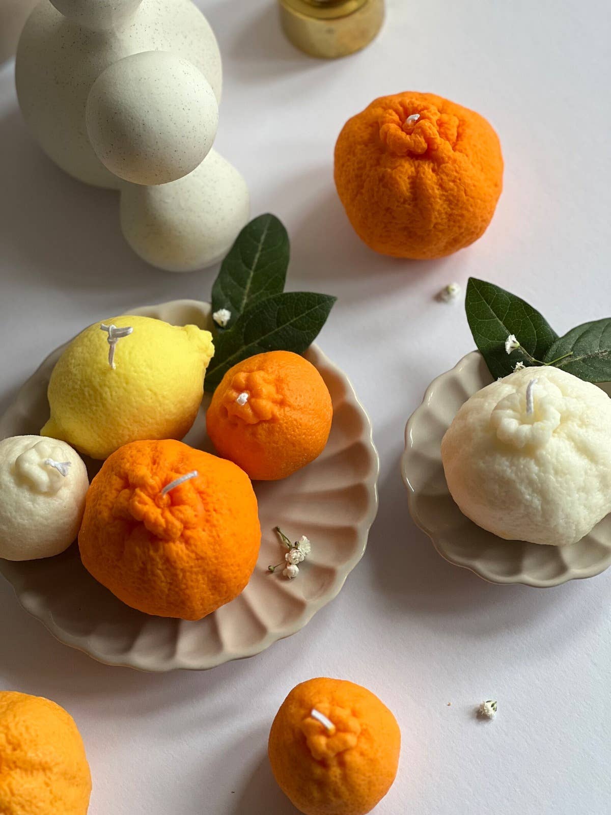 Soy wax Orange shaped candles / Tangerine Fruit Candle: Patel Orange / Orange Blossom / Small