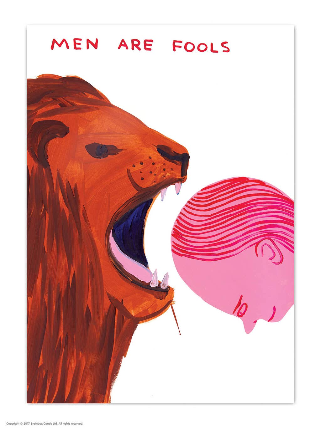 Funny A6 Art Postcard By David Shrigley - Men Are Fools