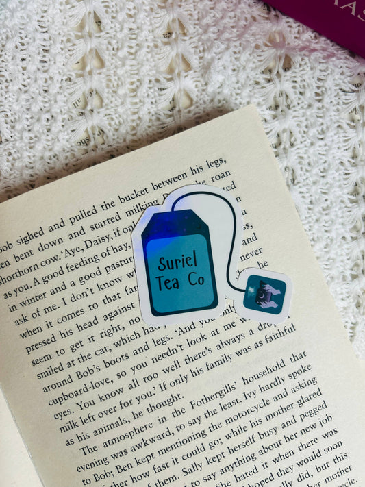 Holographic "Suriel Tea Co" Fantasy Bookish Sticker, acotar, bookish gifts, fantasy stickers
