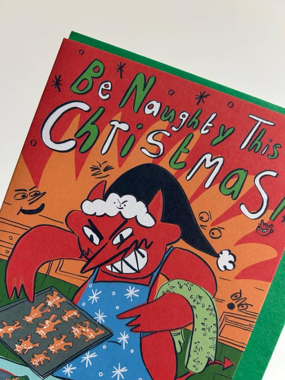 Be Naughty this Christmas Baker Devil A6 Christmas Card