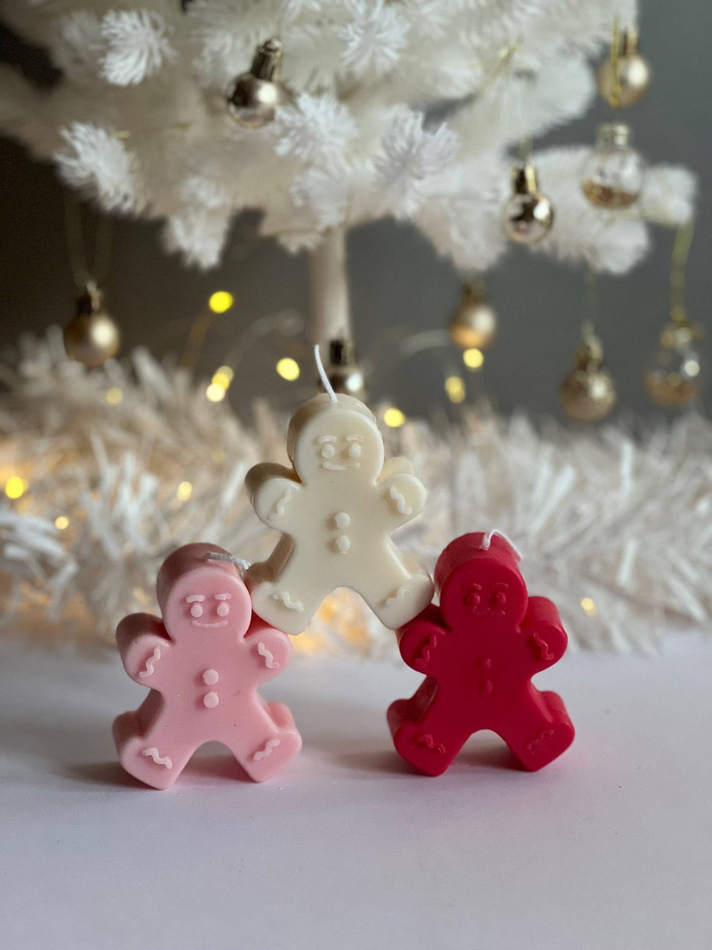 Soy Wax Gingerbread Candle / Seasonal Gift /Christmas Candle: Pink / Amber & Vanilla