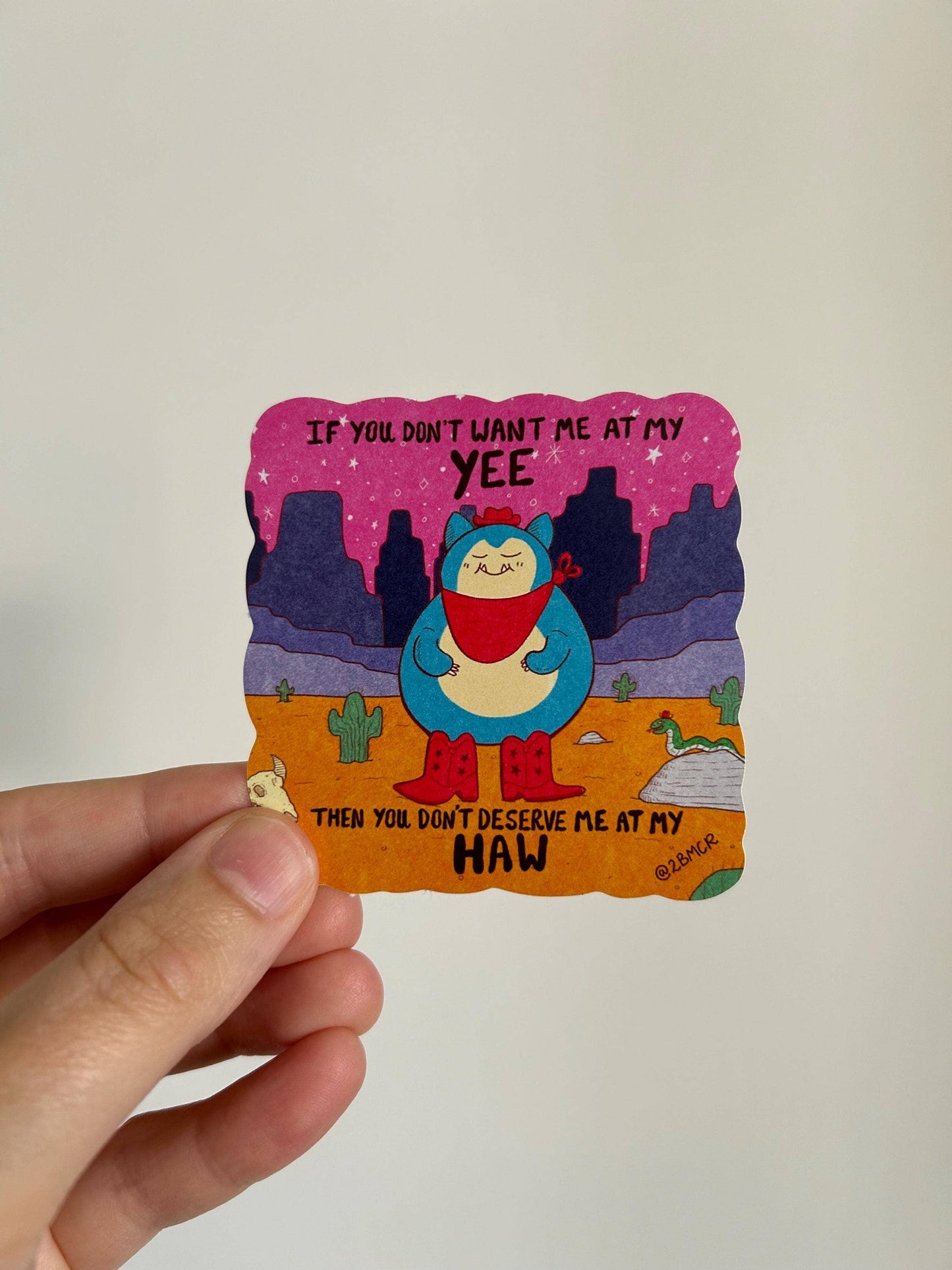 Yee Haw Cowboy Vinyl Sticker Glossy 7cm x 7cm