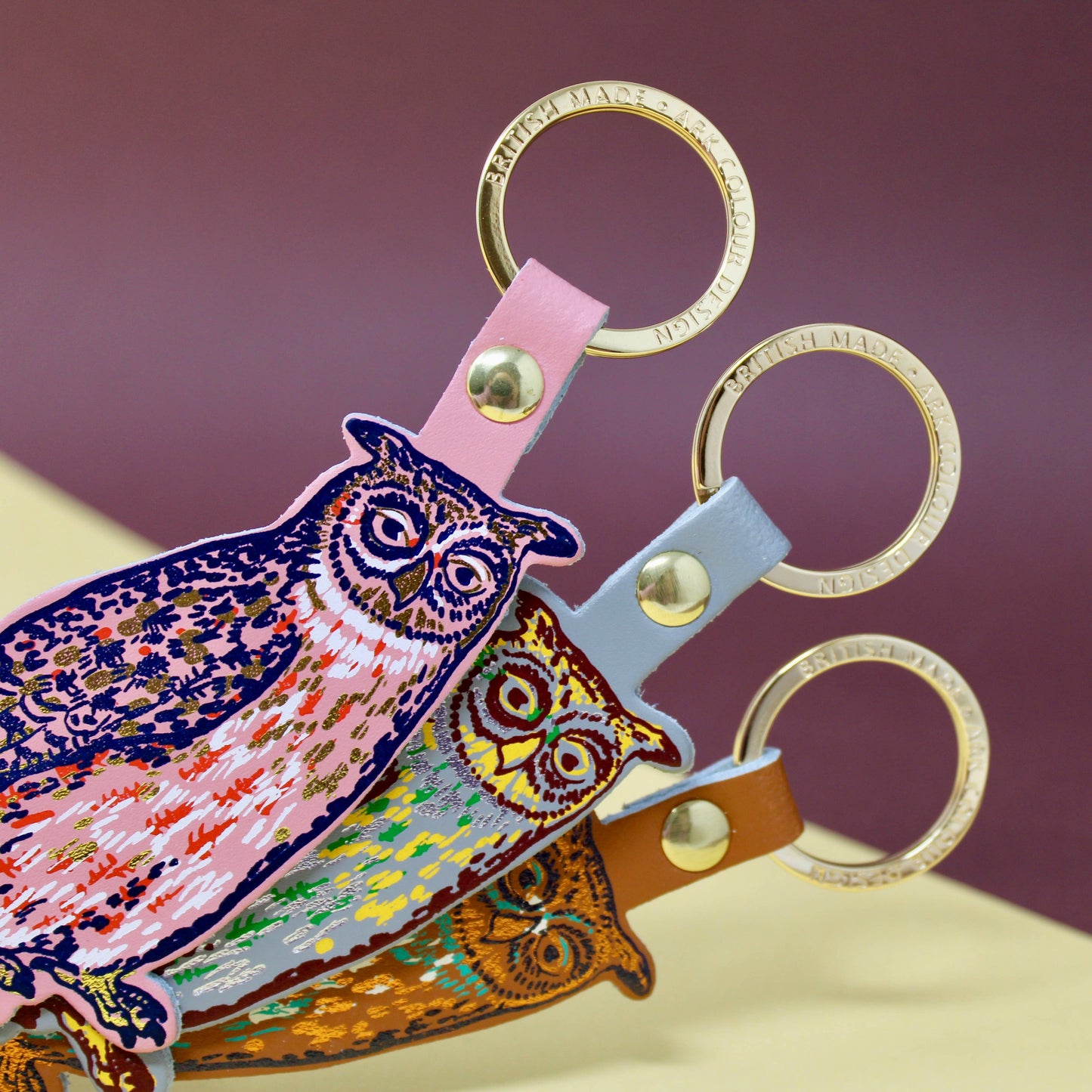 Nocturnal Owl Key Fob: Pale Pink