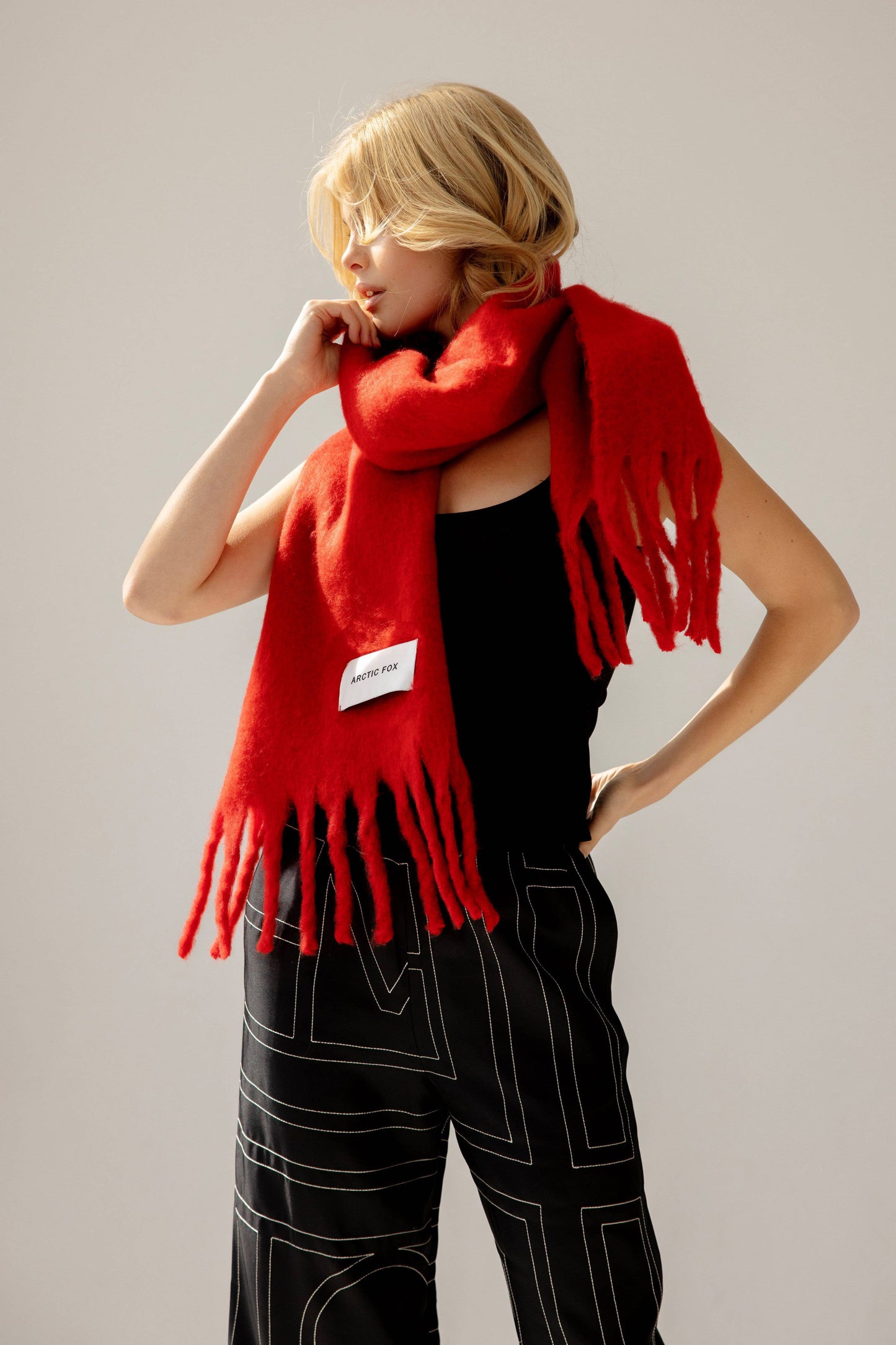 The Stockholm Scarf - 100% Recycled - Crimson Red - AW25