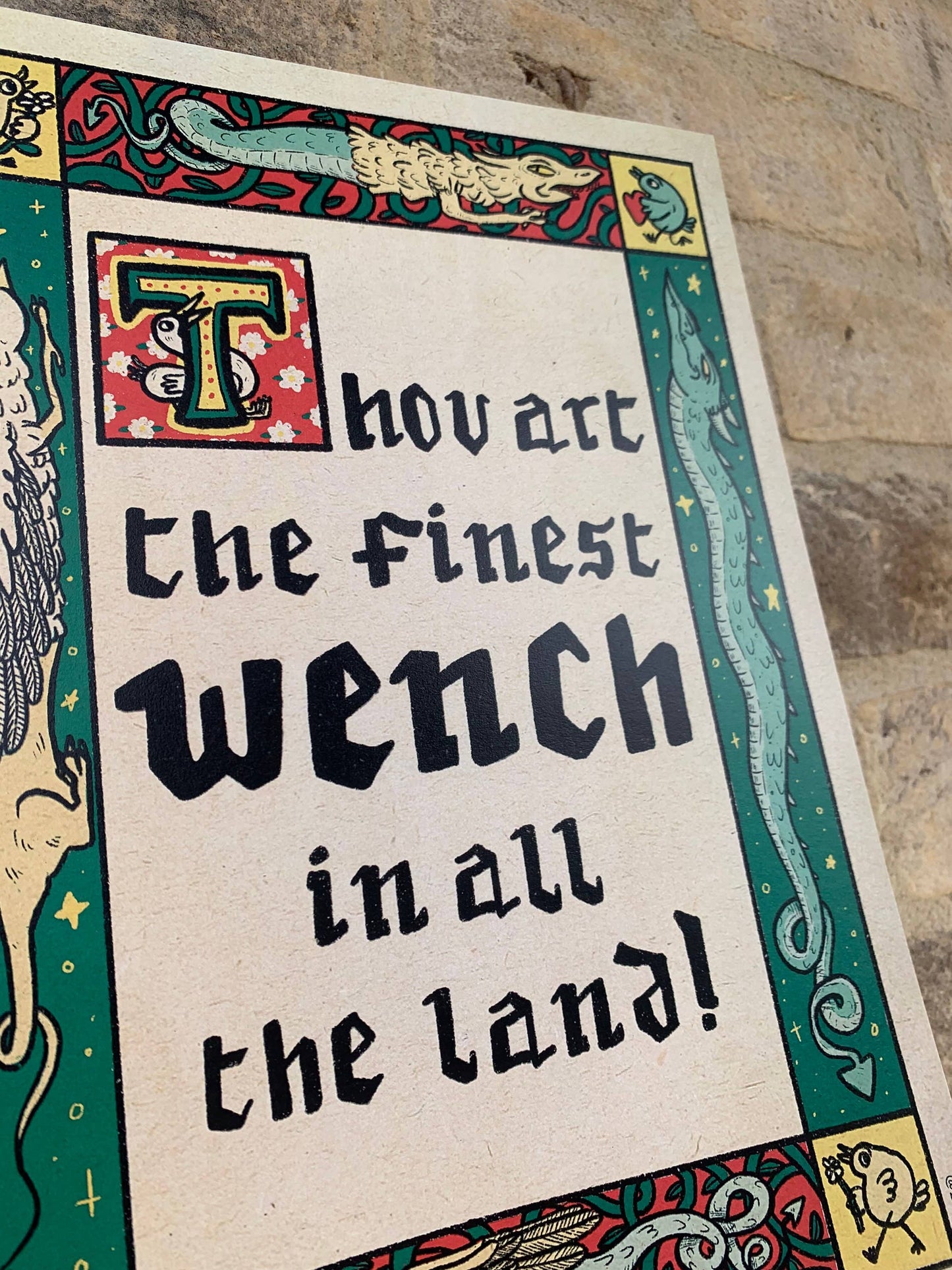 Medieval A4 Laser Printed "Finest Wench" Art Print