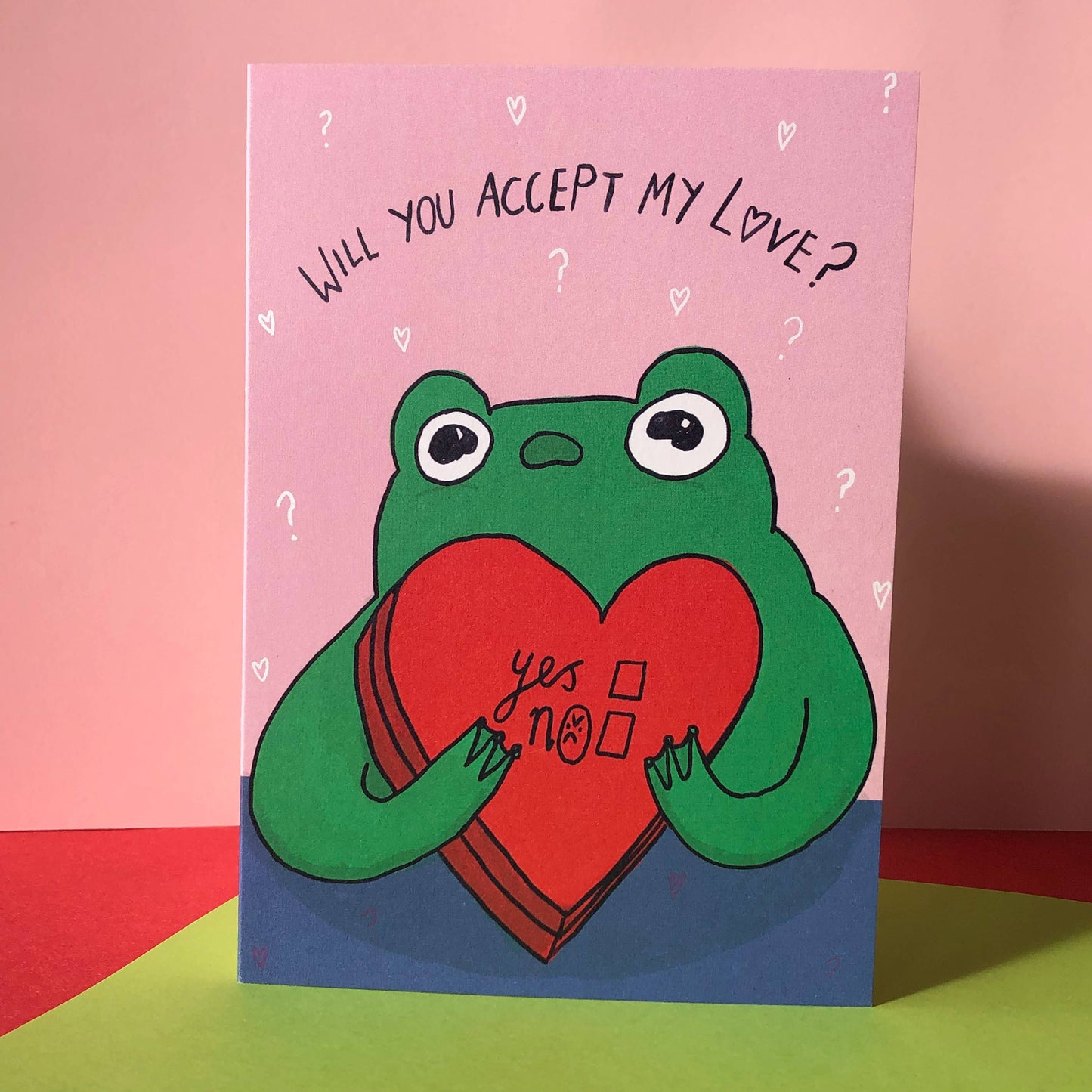 Will You Accept My Love Frog Valentines Tick Box A6 Card
