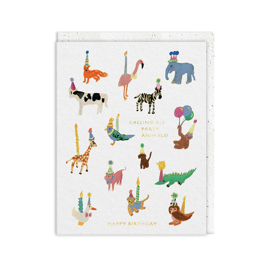 Party Animals Plantable Seed Birthday Card