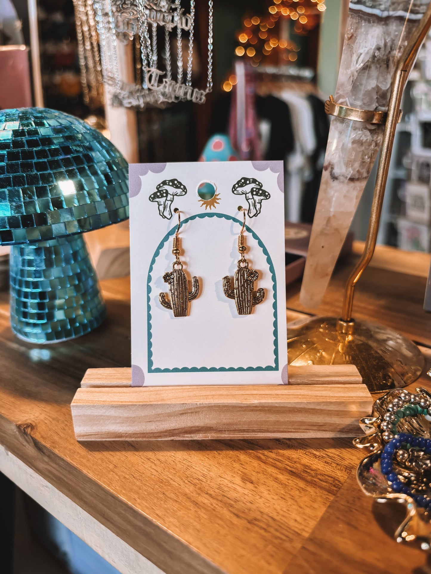 Cactus Earrings: Silver