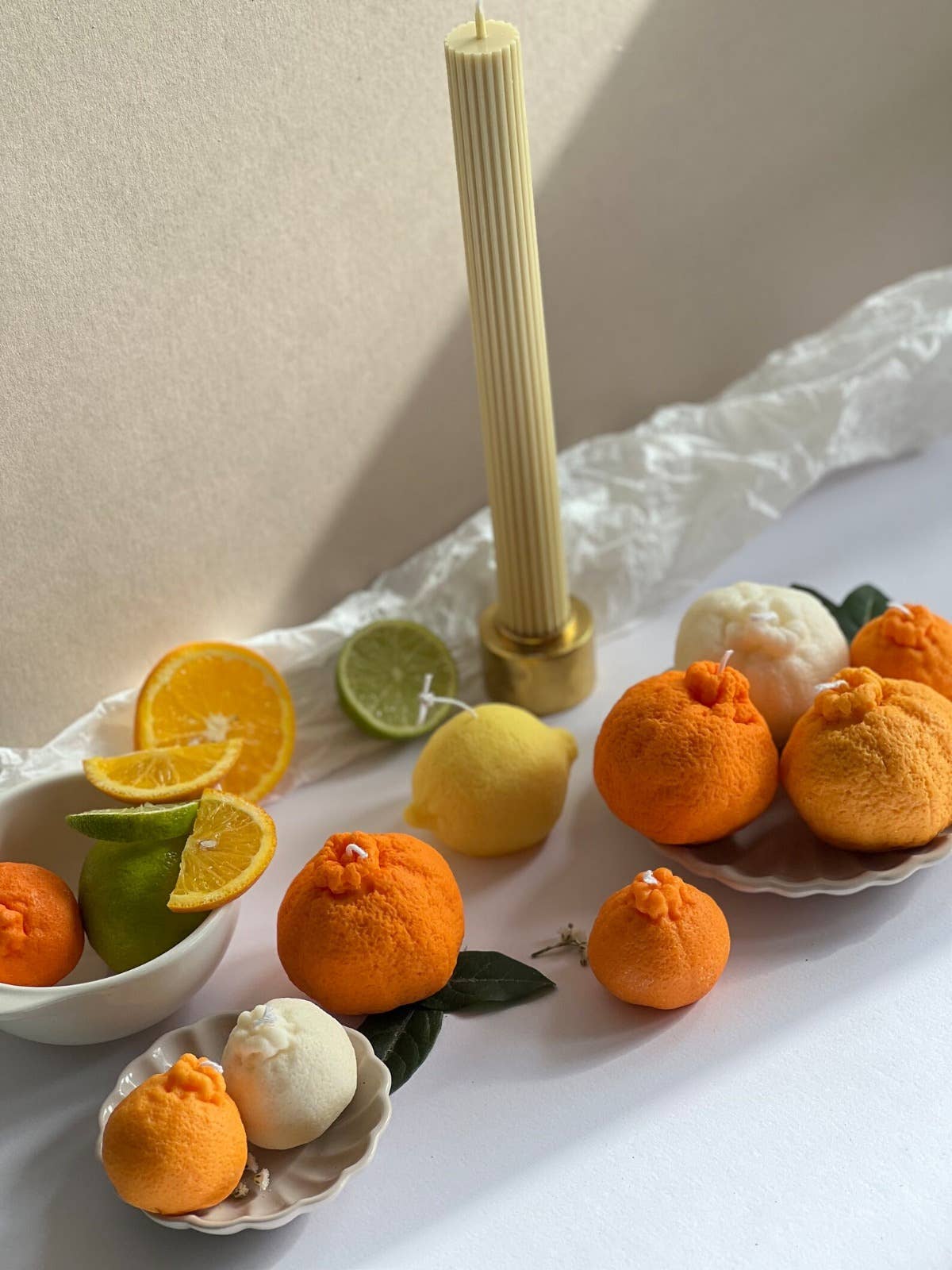 Soy wax Orange shaped candles / Tangerine Fruit Candle: Patel Orange / Orange Blossom / Small