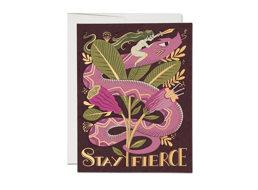 Fierce Snake friendship greeting card: Singles