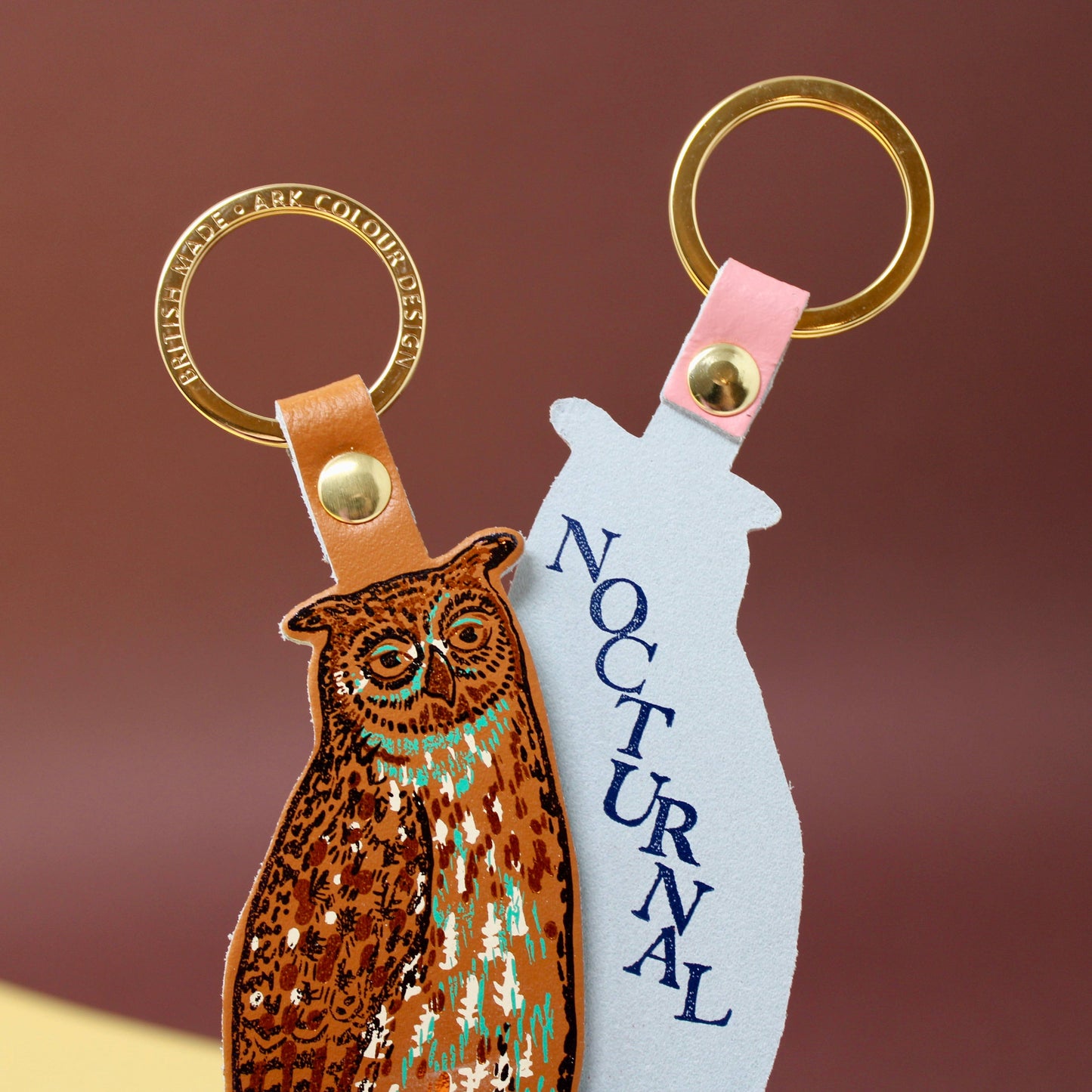Nocturnal Owl Key Fob: Pale Pink
