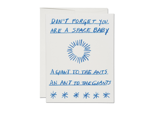 Space Baby encouragement greeting card