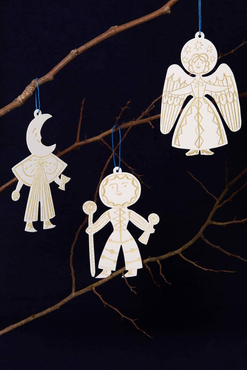 Moon Folk Ornament | Christmas Decoration | Holiday Ornament