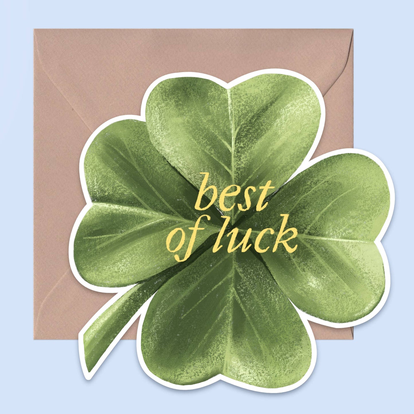 Best of Luck: Four Leaf Clover, Illustrated Good luck Card