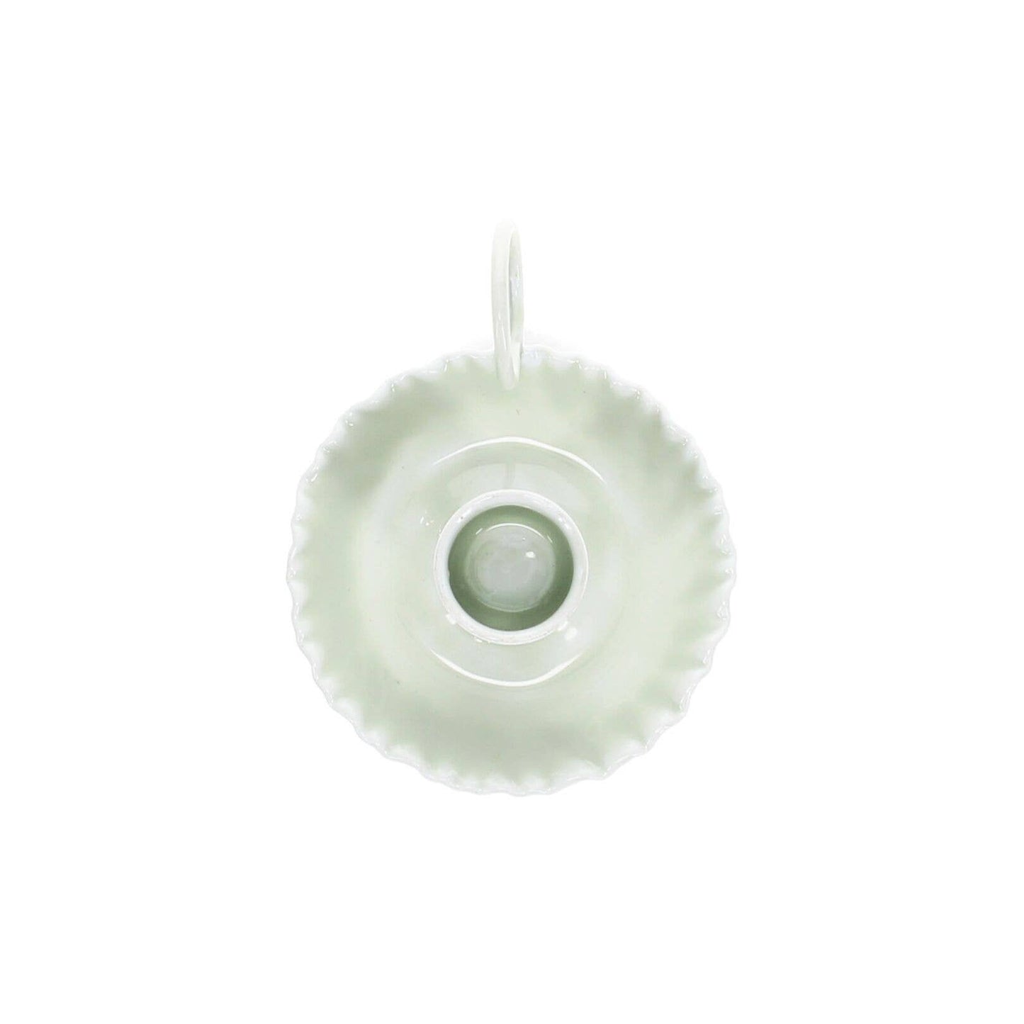 Enamel Chamberstick Candle Holder - Light Grey