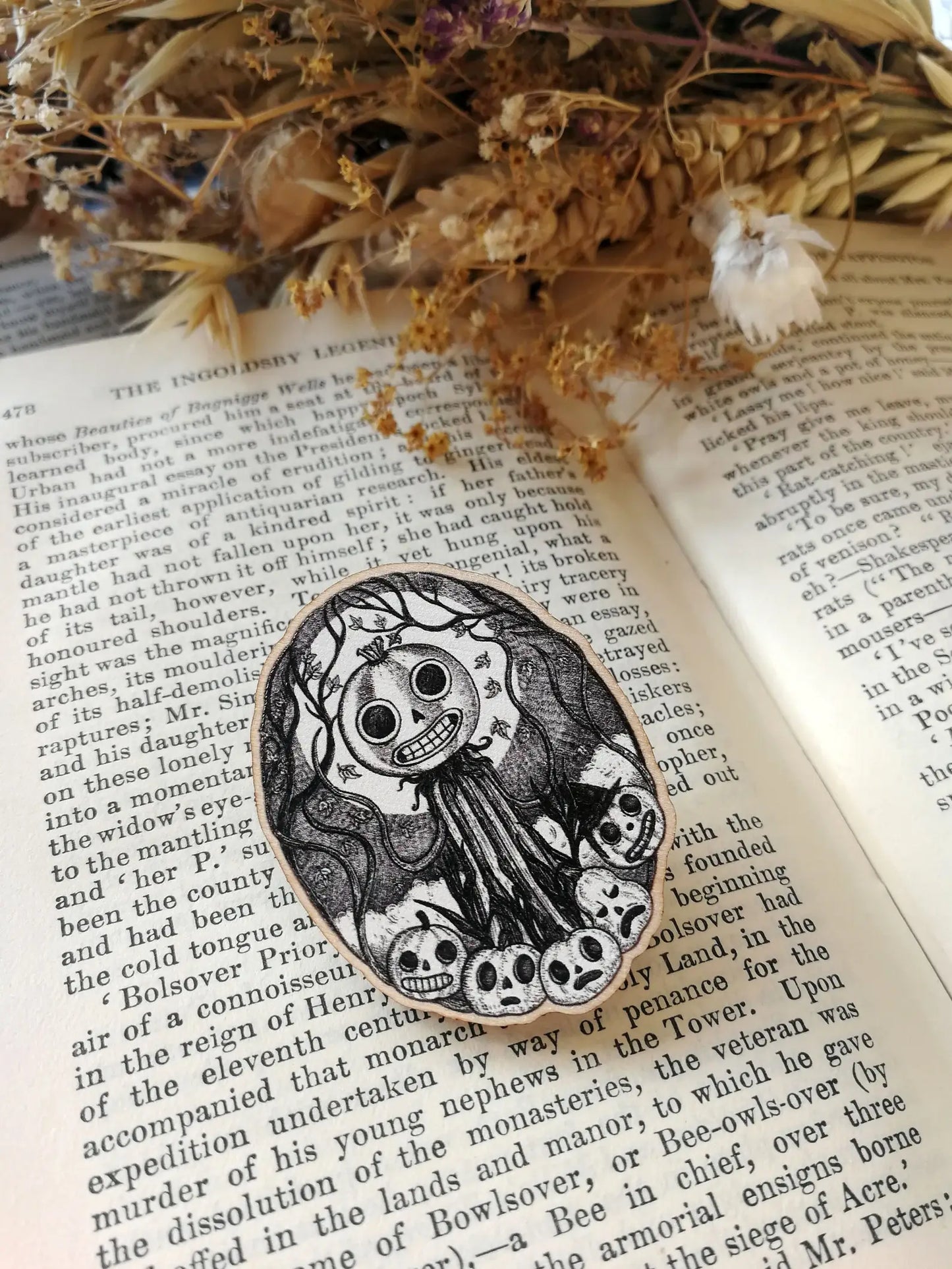 Patient Is The Night Wooden Pin Badge