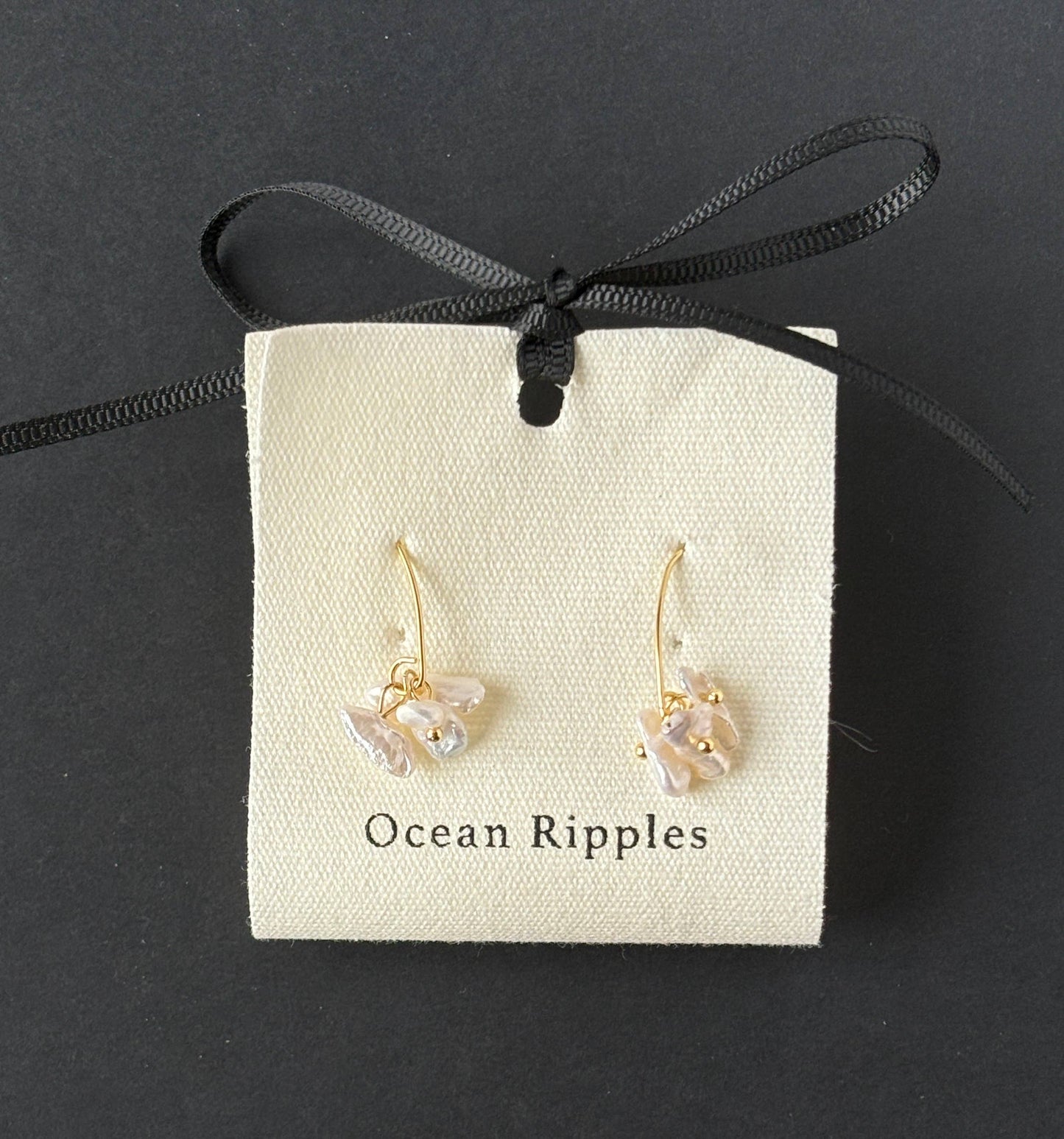 14ct Gold Plated Fresh Water Pearl Cluster Earrings
