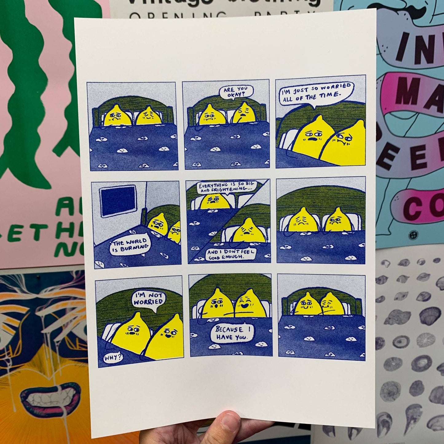 In The End I Have You Bitter Lemon Risograph Print A4