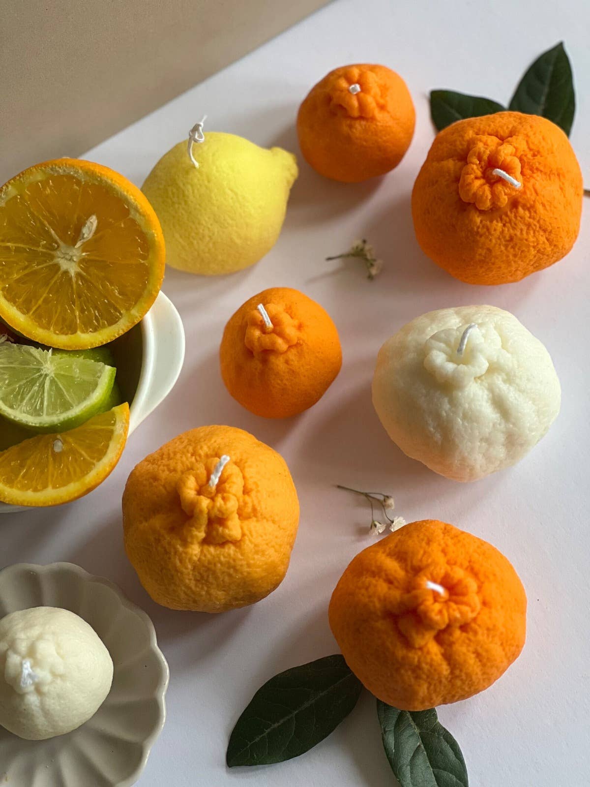Soy wax Orange shaped candles / Tangerine Fruit Candle: Patel Orange / Orange Blossom / Small