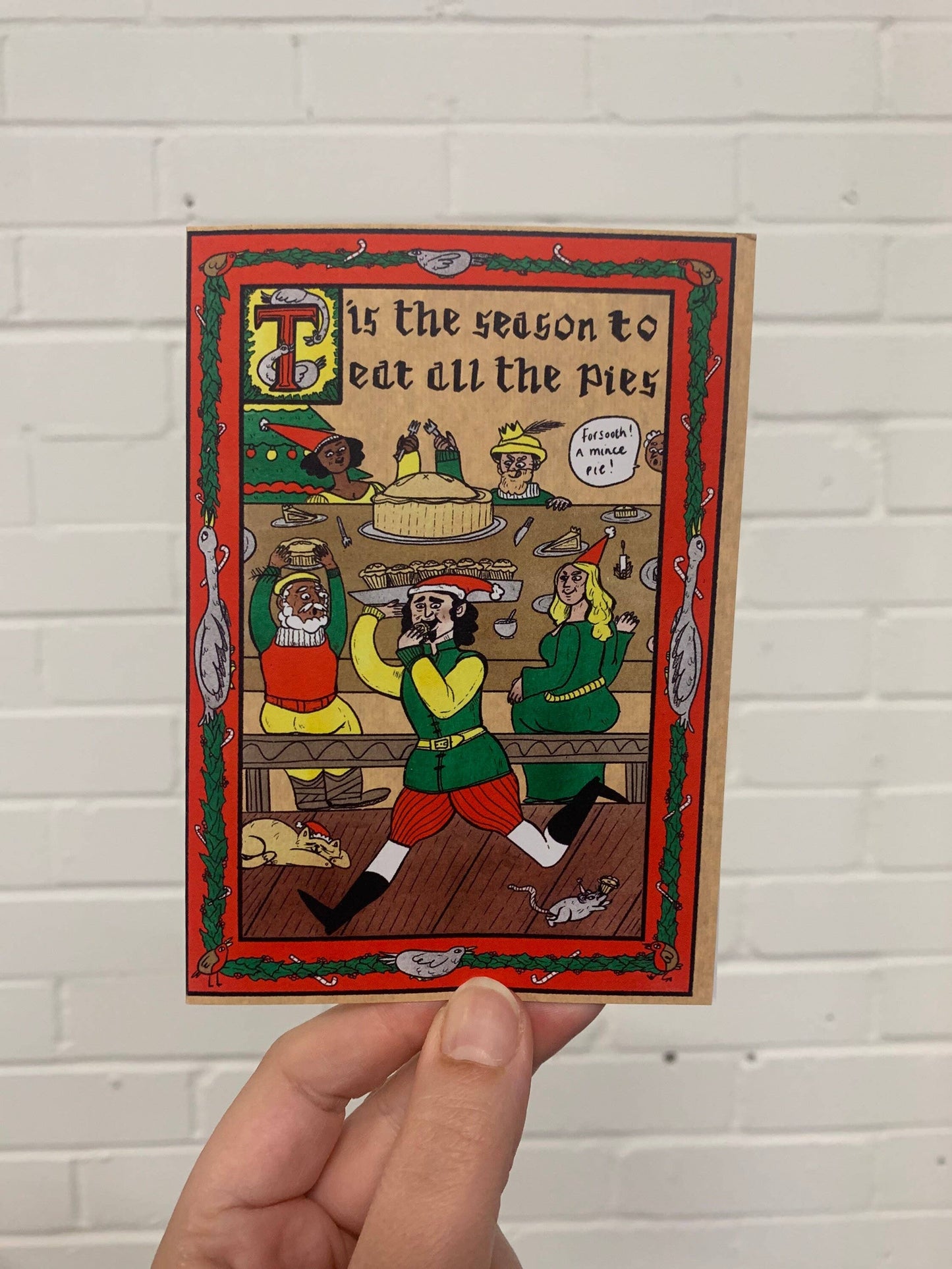 Medieval Style Christmas Card - Season To Eat Pies