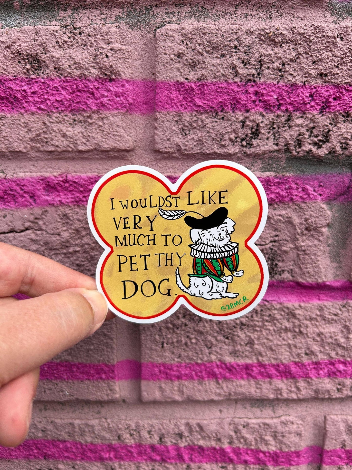 I Would Like to Pet Your Dog Vinyl Sticker 8cm x 8cm