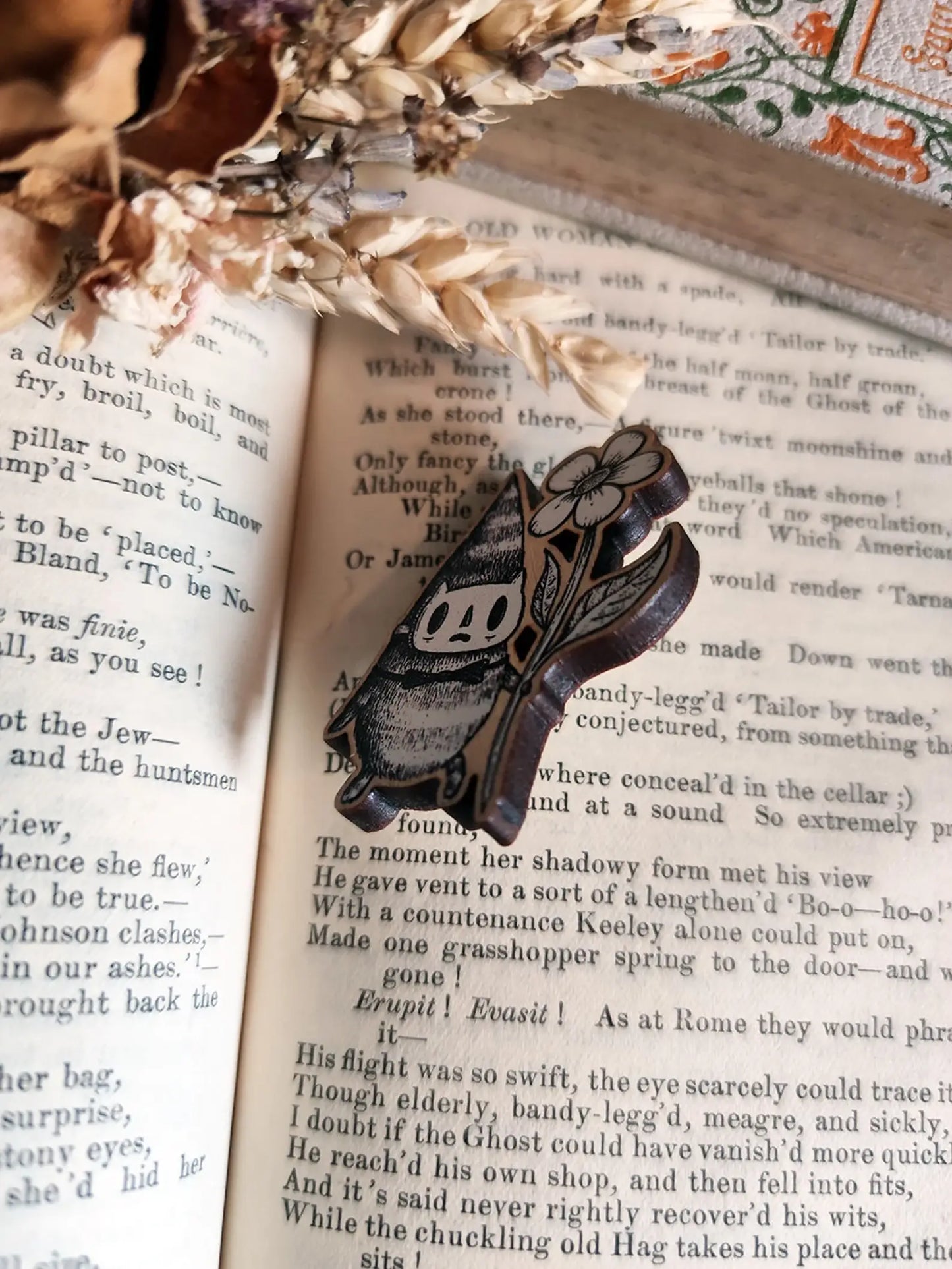 Matchsticks the Forest Spirit Wooden Pin Badge