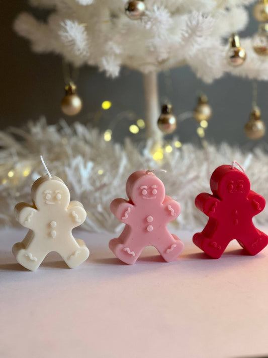 Soy Wax Gingerbread Candle / Seasonal Gift /Christmas Candle: Pink / Amber & Vanilla