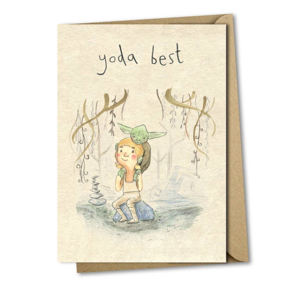 Yoda Best - cute Star Wars Fathers day - birthday Card: Bio cello