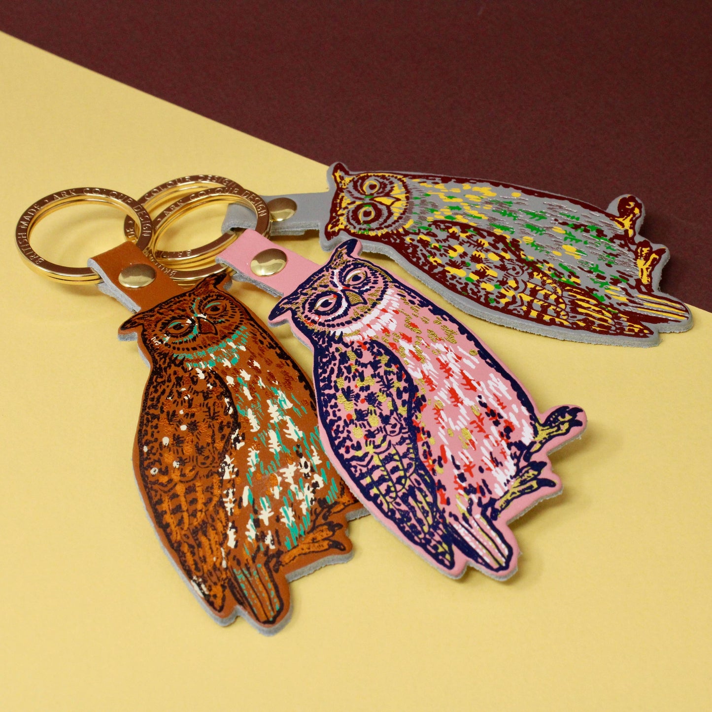 Nocturnal Owl Key Fob: Burnt Orange