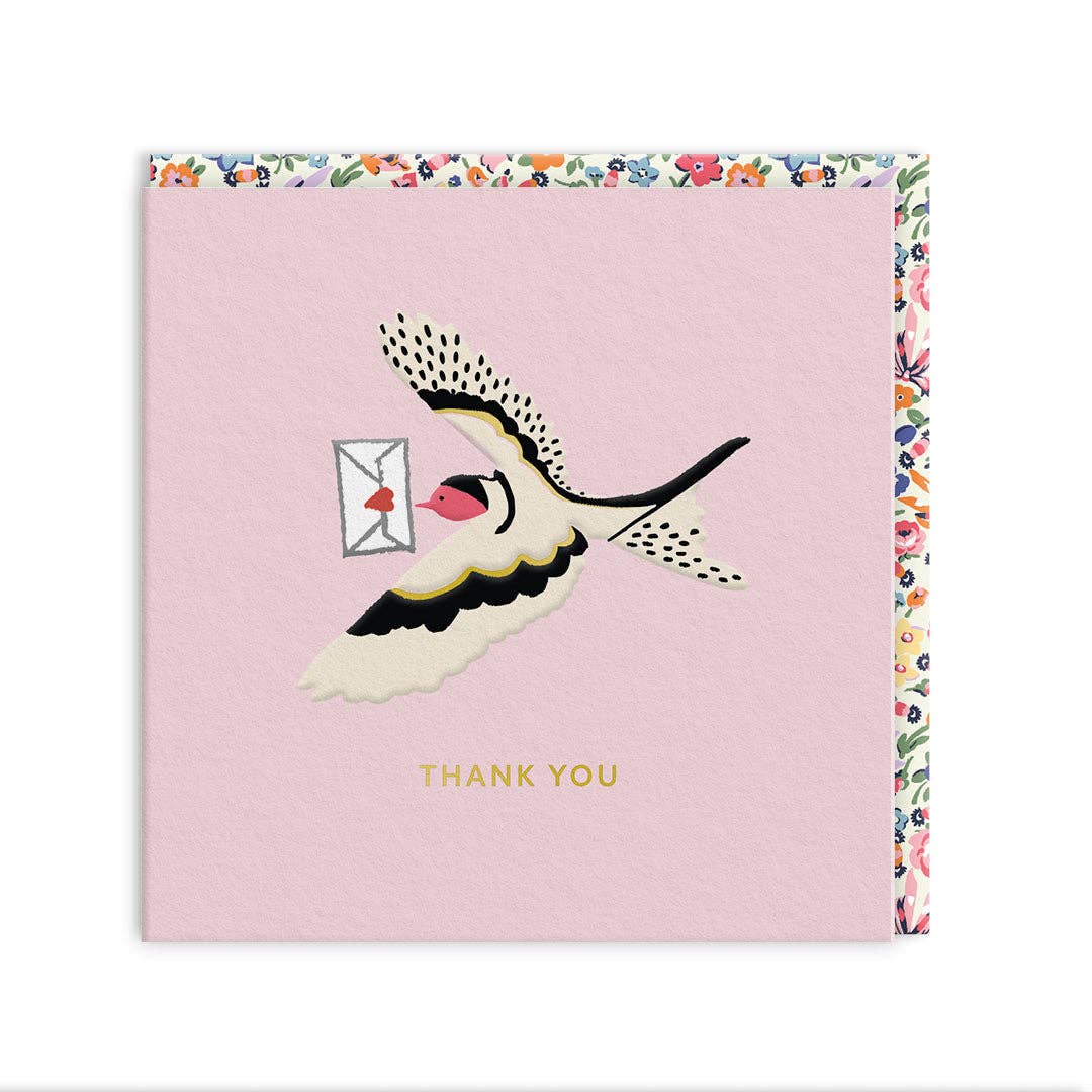 Mail Swallow thank you Mini Square Card