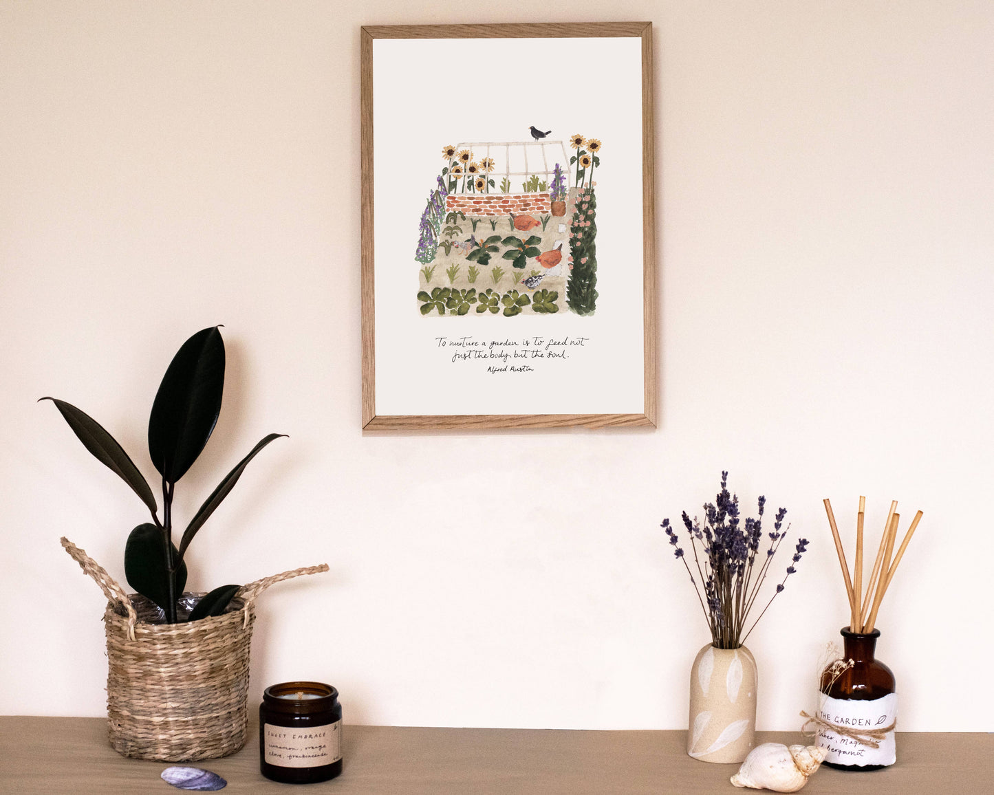 'To Nurture A Garden' Vegetable Garden A4 Wall Print