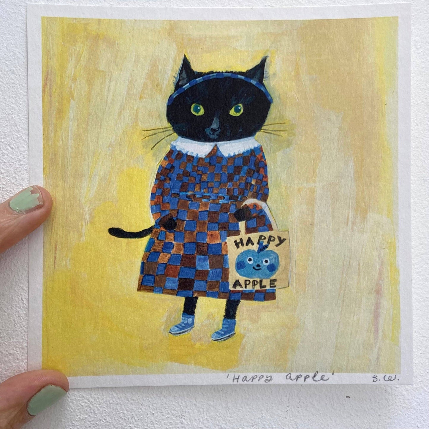Small square art print -Happy Apple