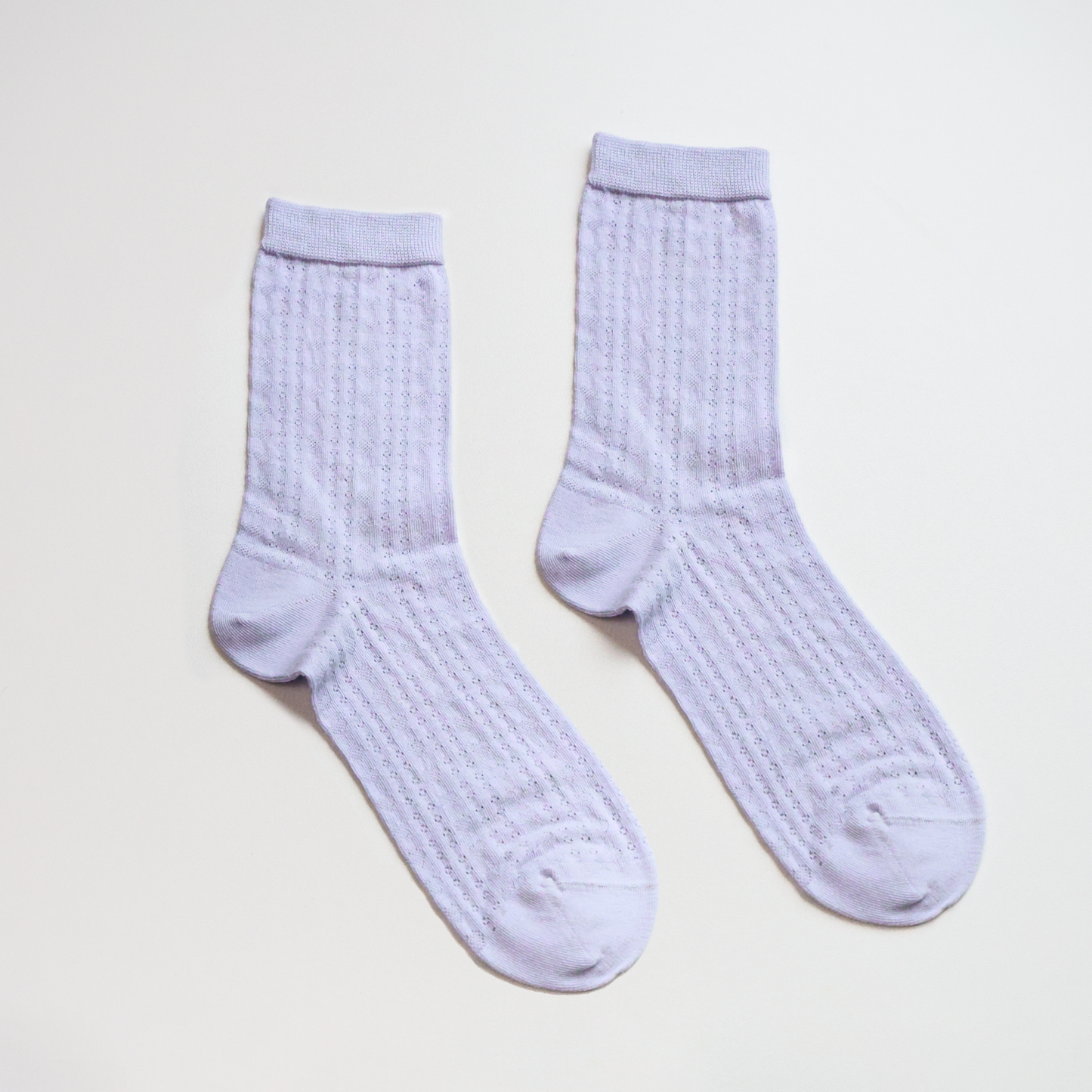 Women's Purple Floral Mesh Socks – Lightweight & Breathable: No.4