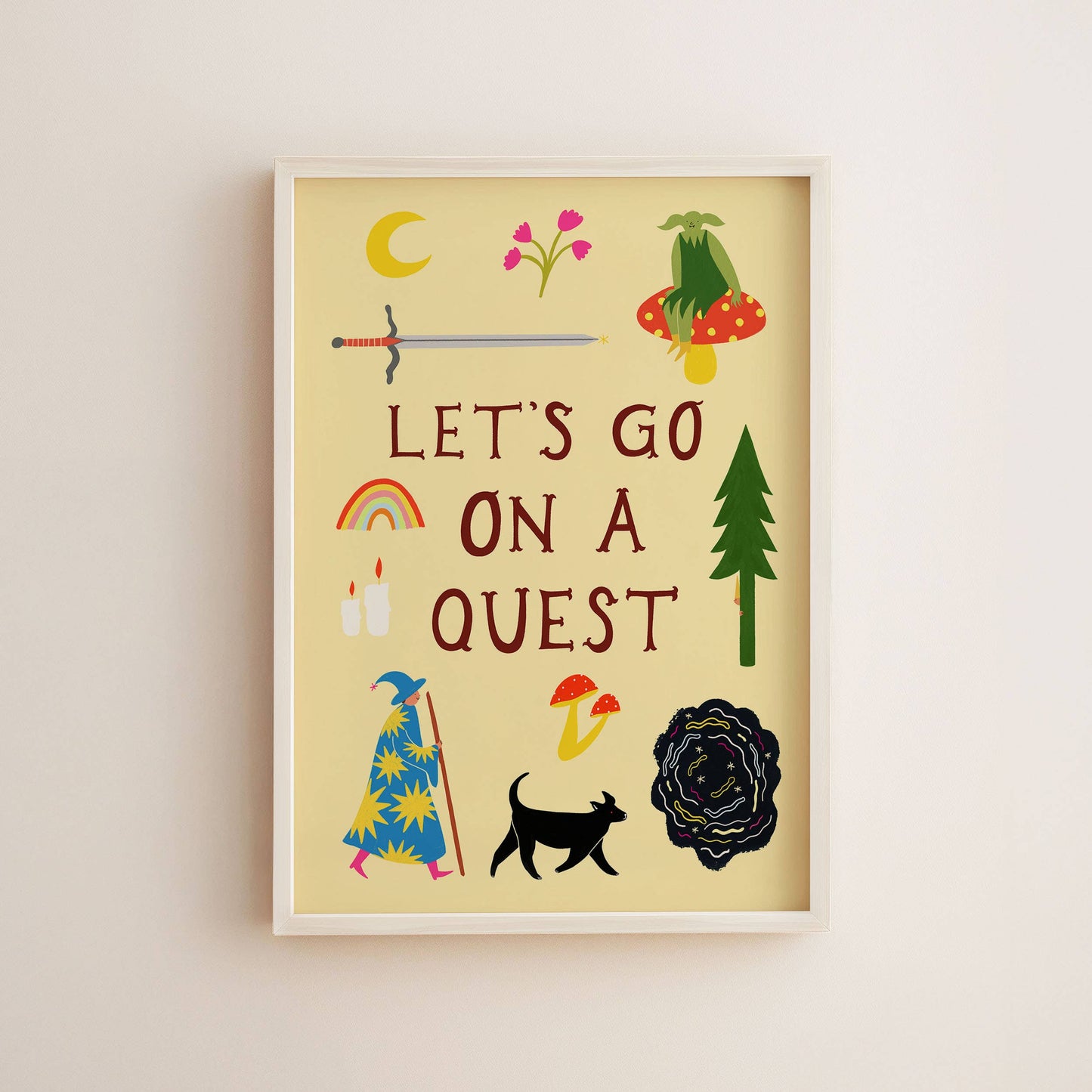 Let's Go On A Quest Art Print | Fantasy Inspired Storybook : A4