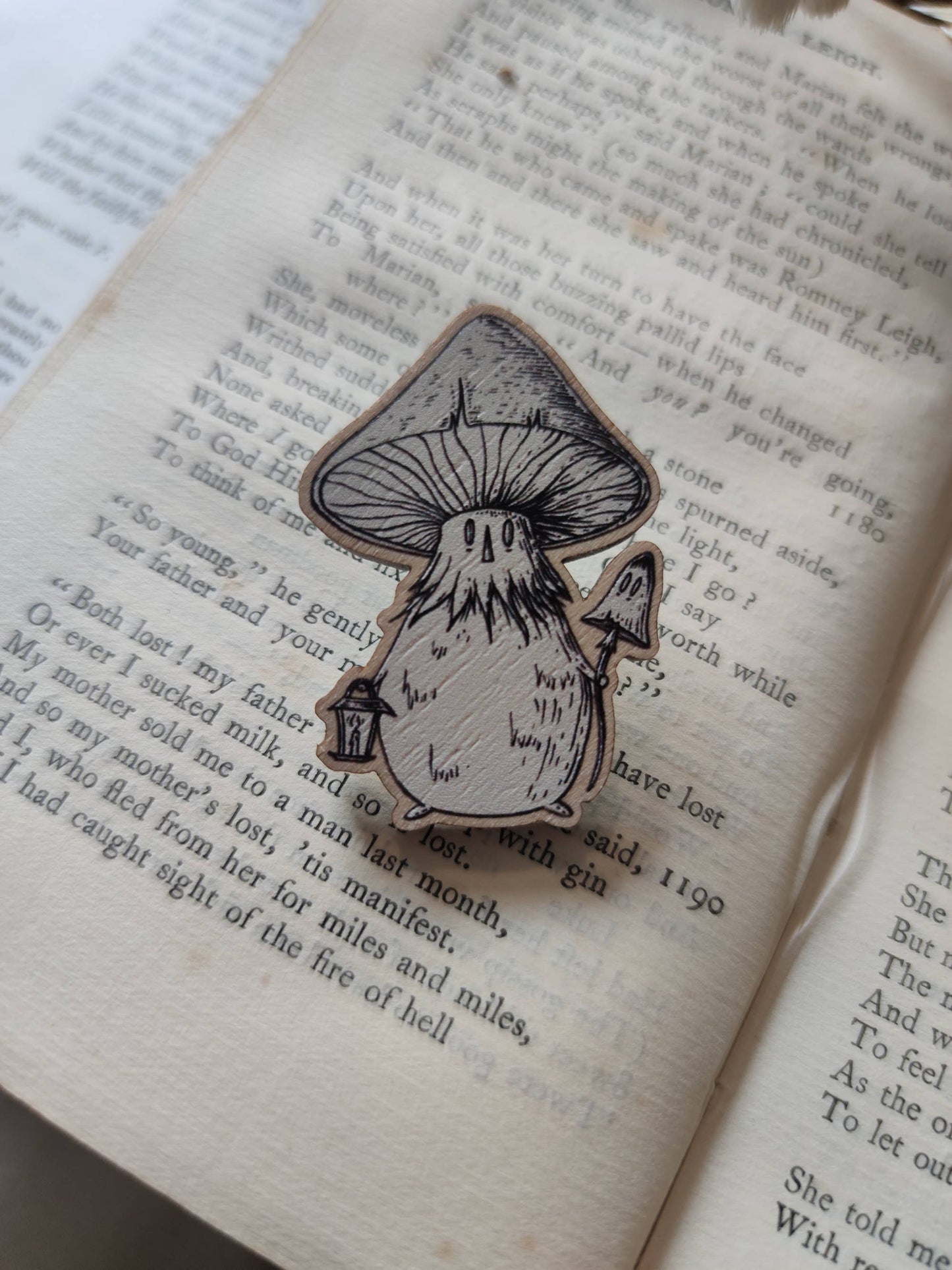 Mushroom Spirit Wooden Pin Badge