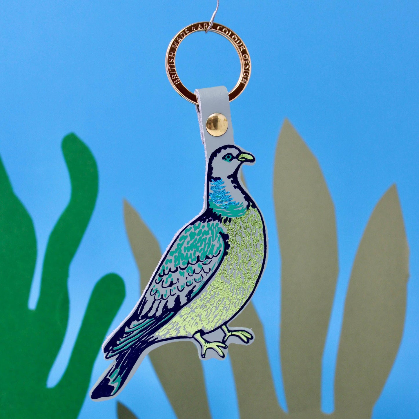 Feral Pigeon Key Fob: Lilac Grey