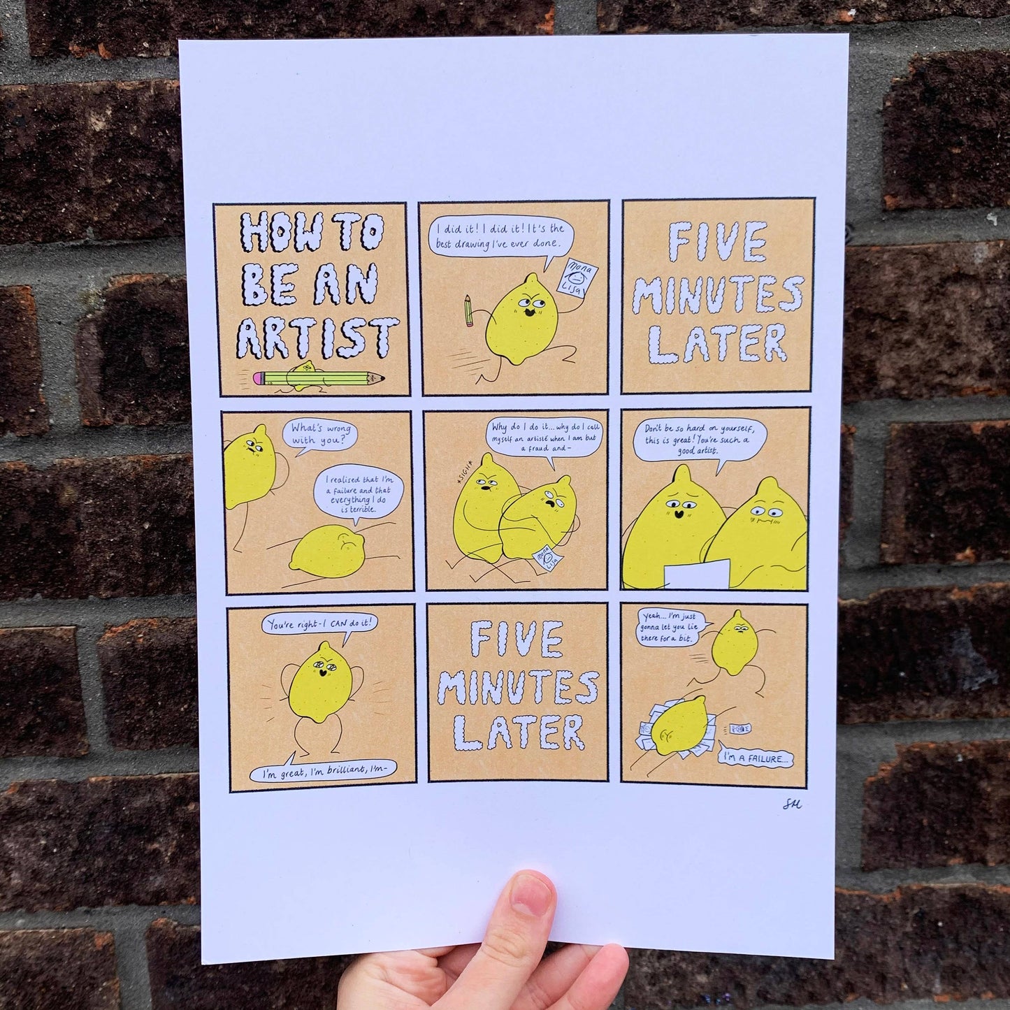 How To Be An Artist Lemotional Comic A4 Digital Print