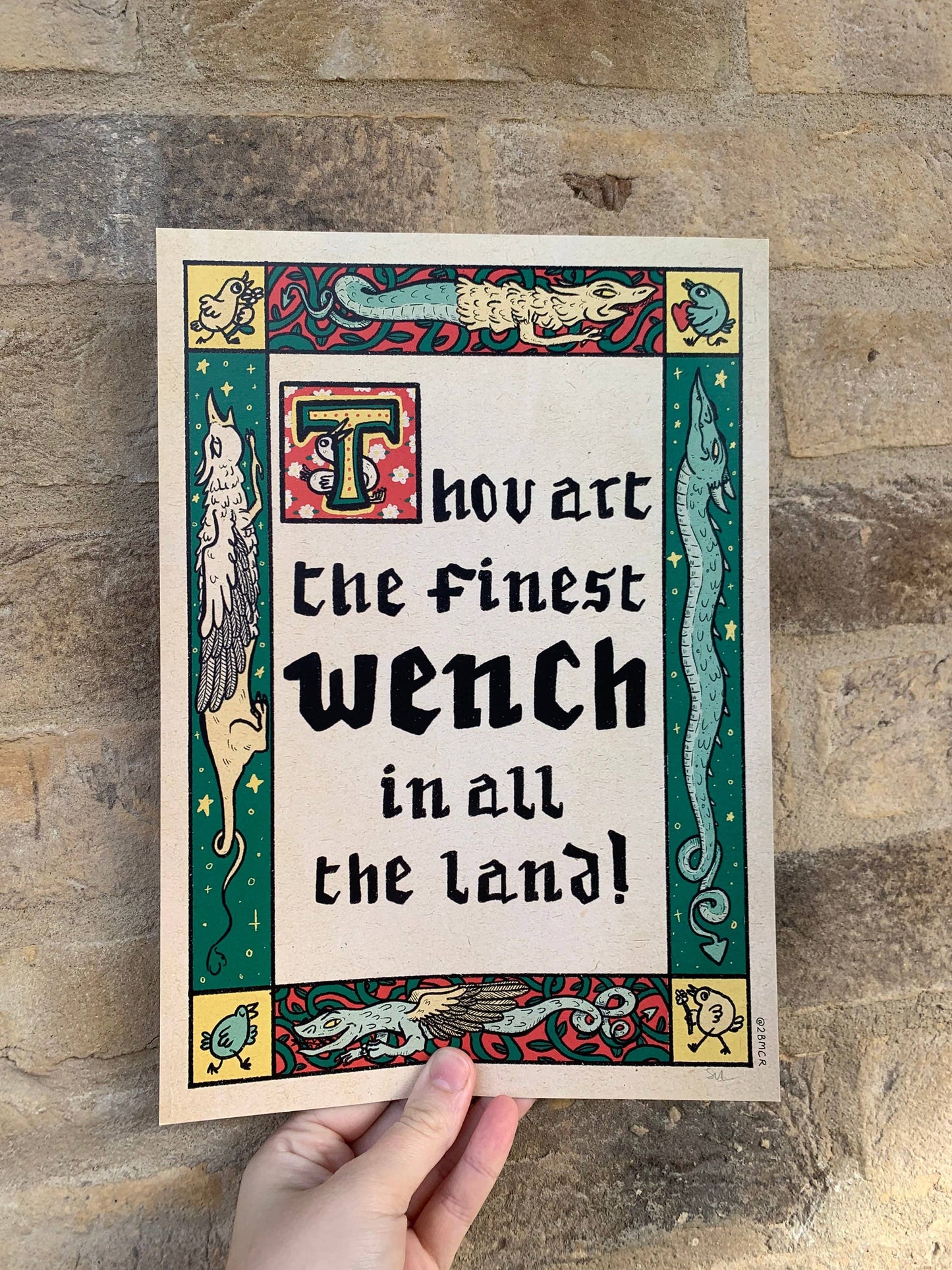 Medieval A4 Laser Printed "Finest Wench" Art Print
