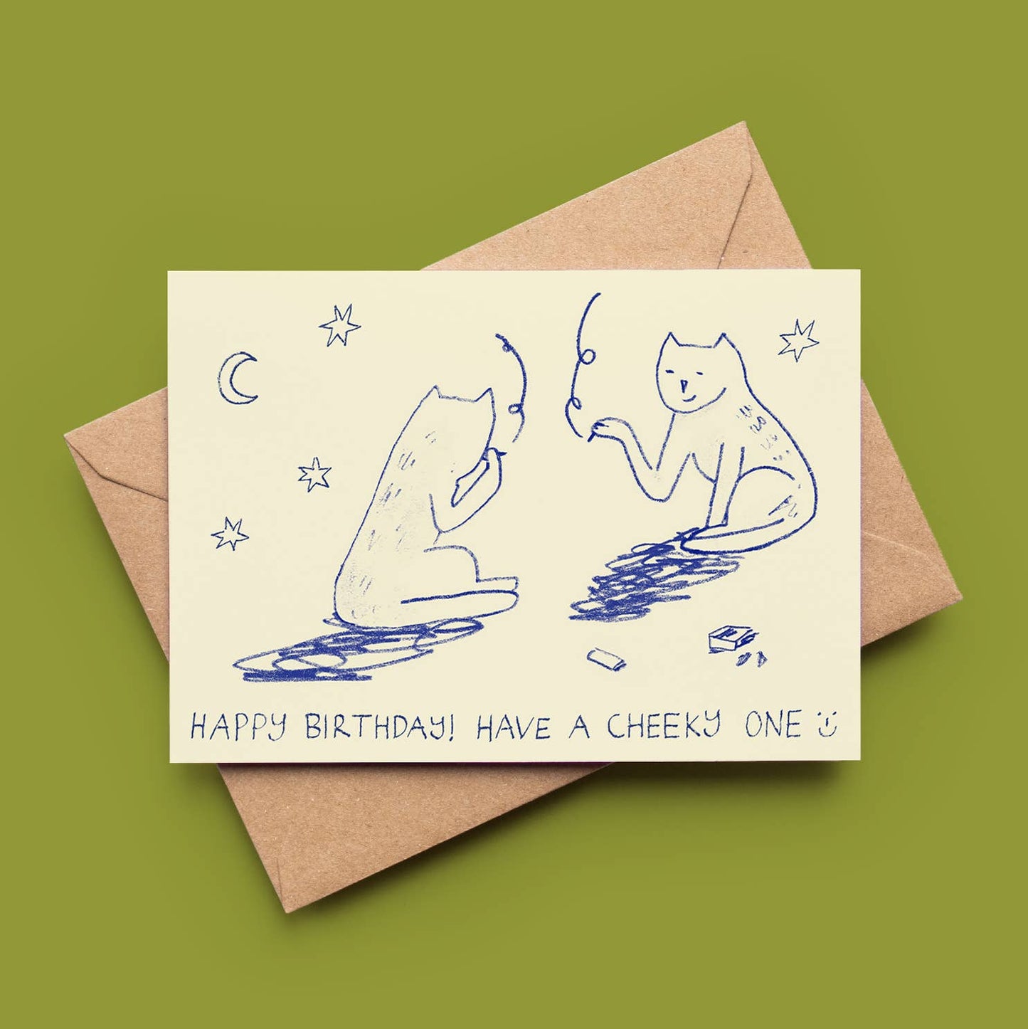 Have A Cheeky Birthday Cat Card - Eco, Illustrated, Funny