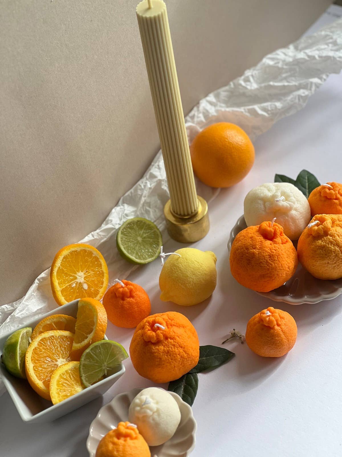 Soy wax Orange shaped candles / Tangerine Fruit Candle: Patel Orange / Orange Blossom / Small