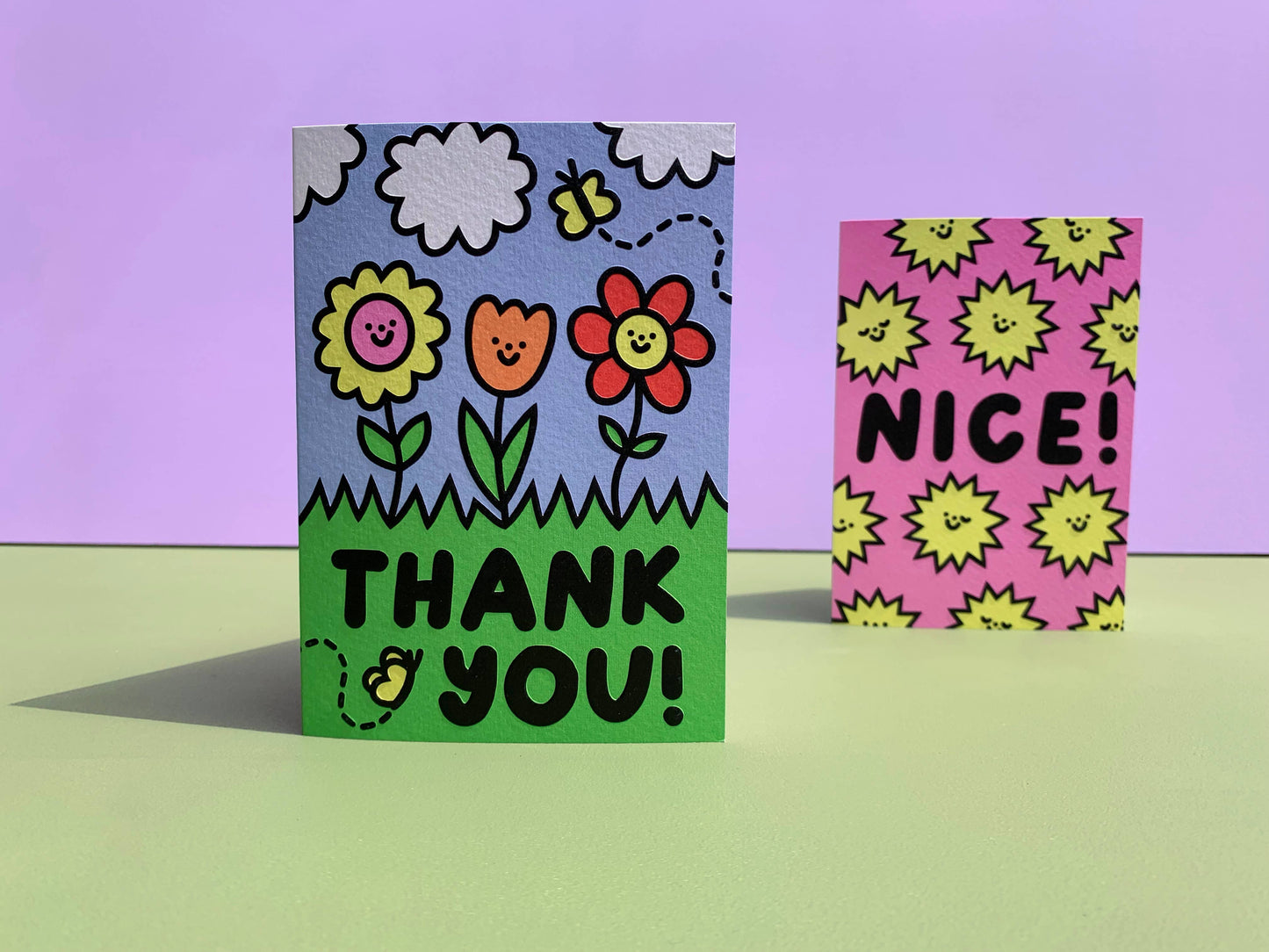 Thank You - Greeting Card - Cute - Thanks - Flowers