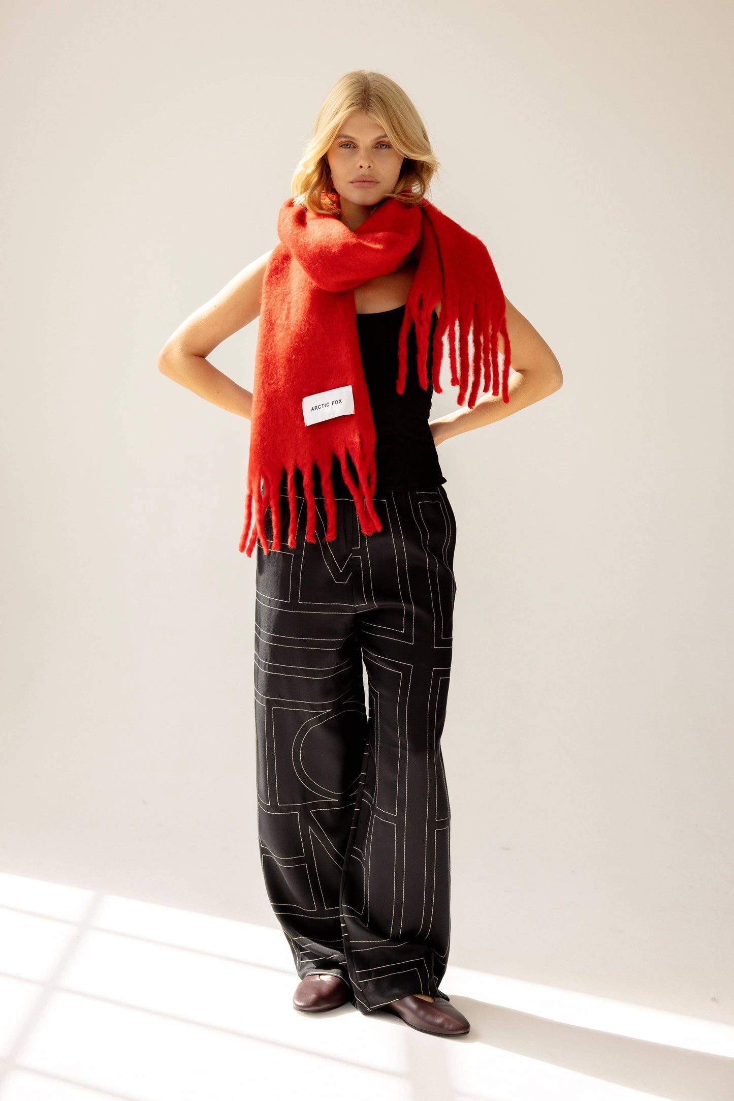 The Stockholm Scarf - 100% Recycled - Crimson Red - AW25