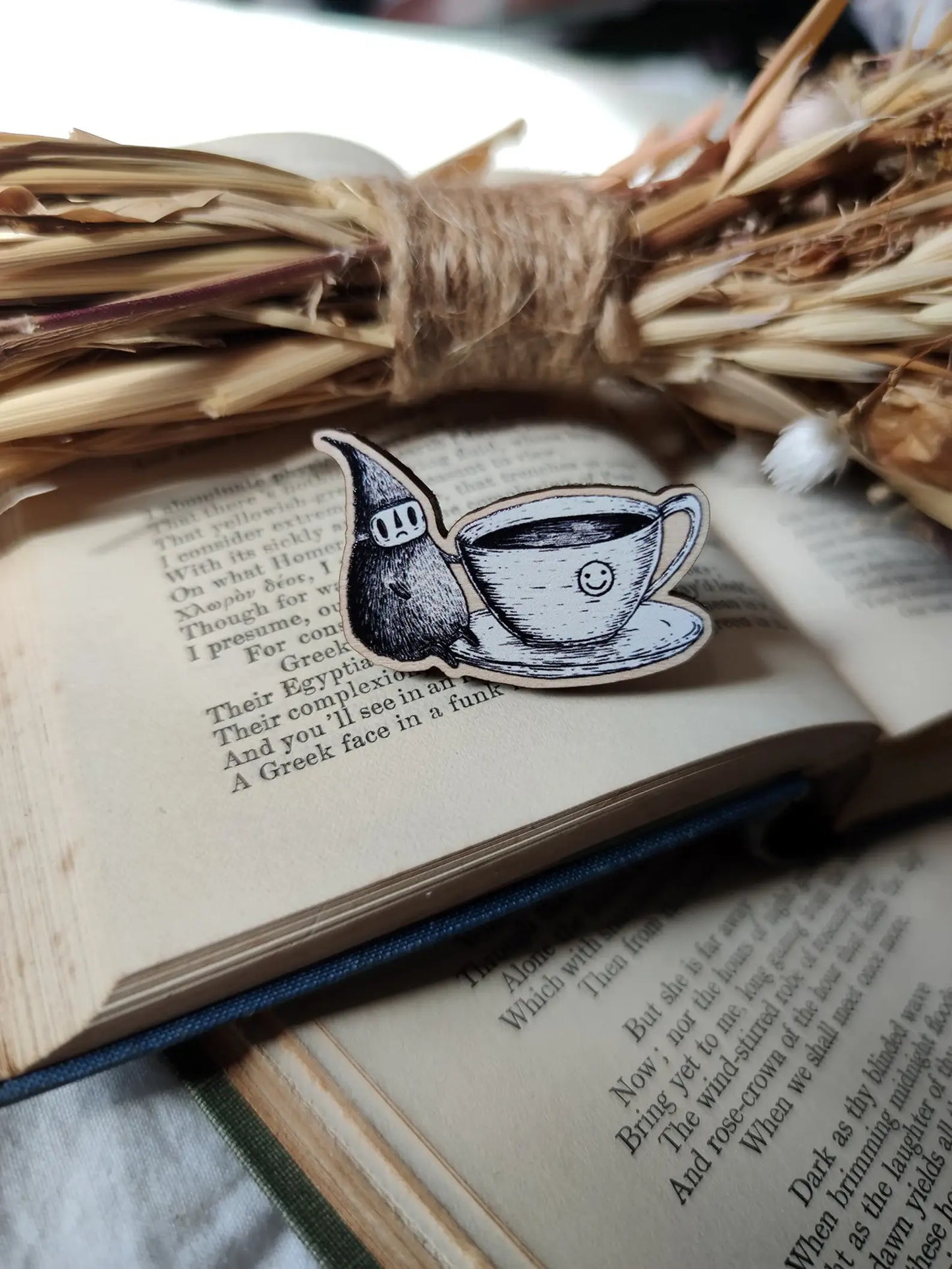 Coffee Spirit Wooden Pin Badge
