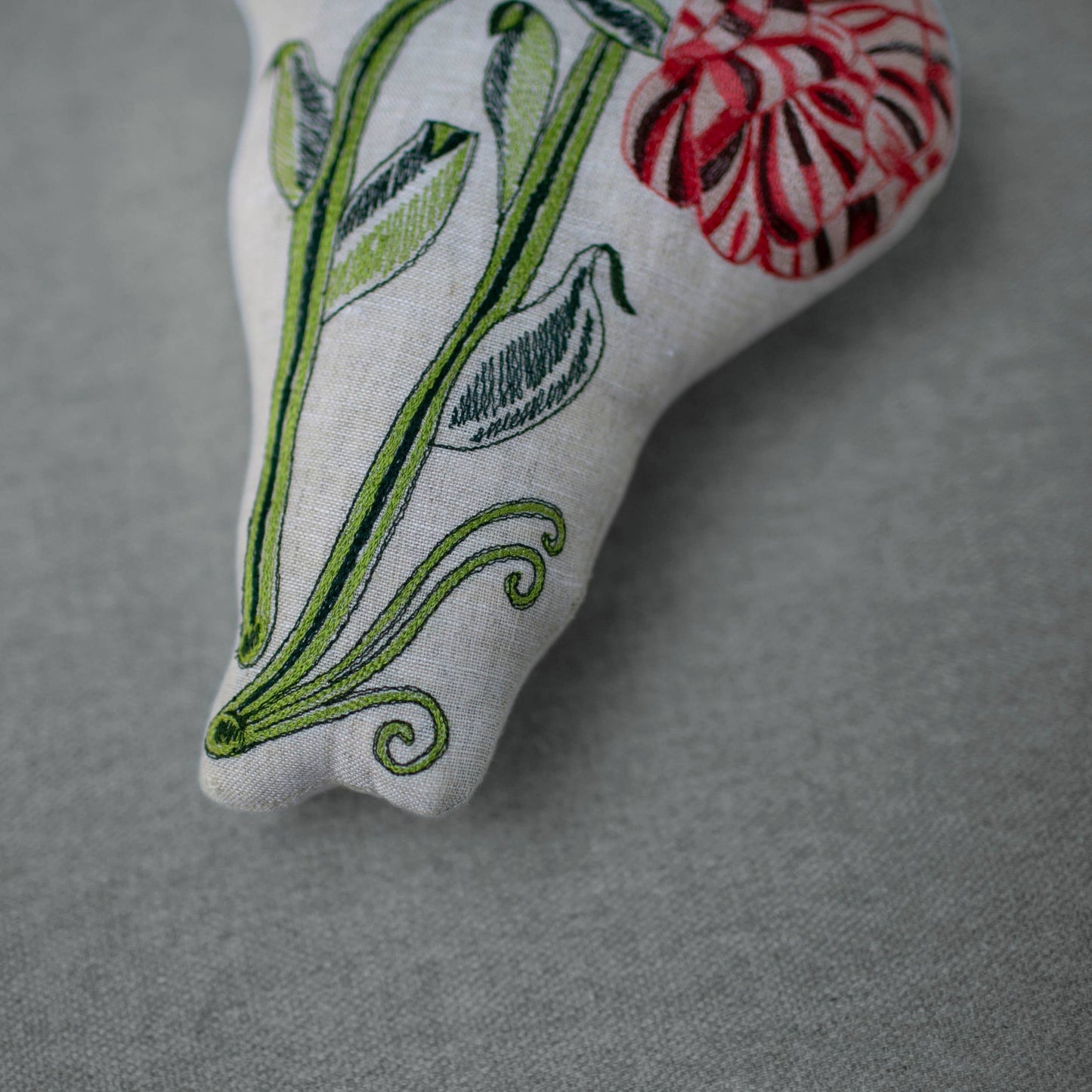 Poppies Pillow, Handmade, Cotton-filled, Embroidered Cushion