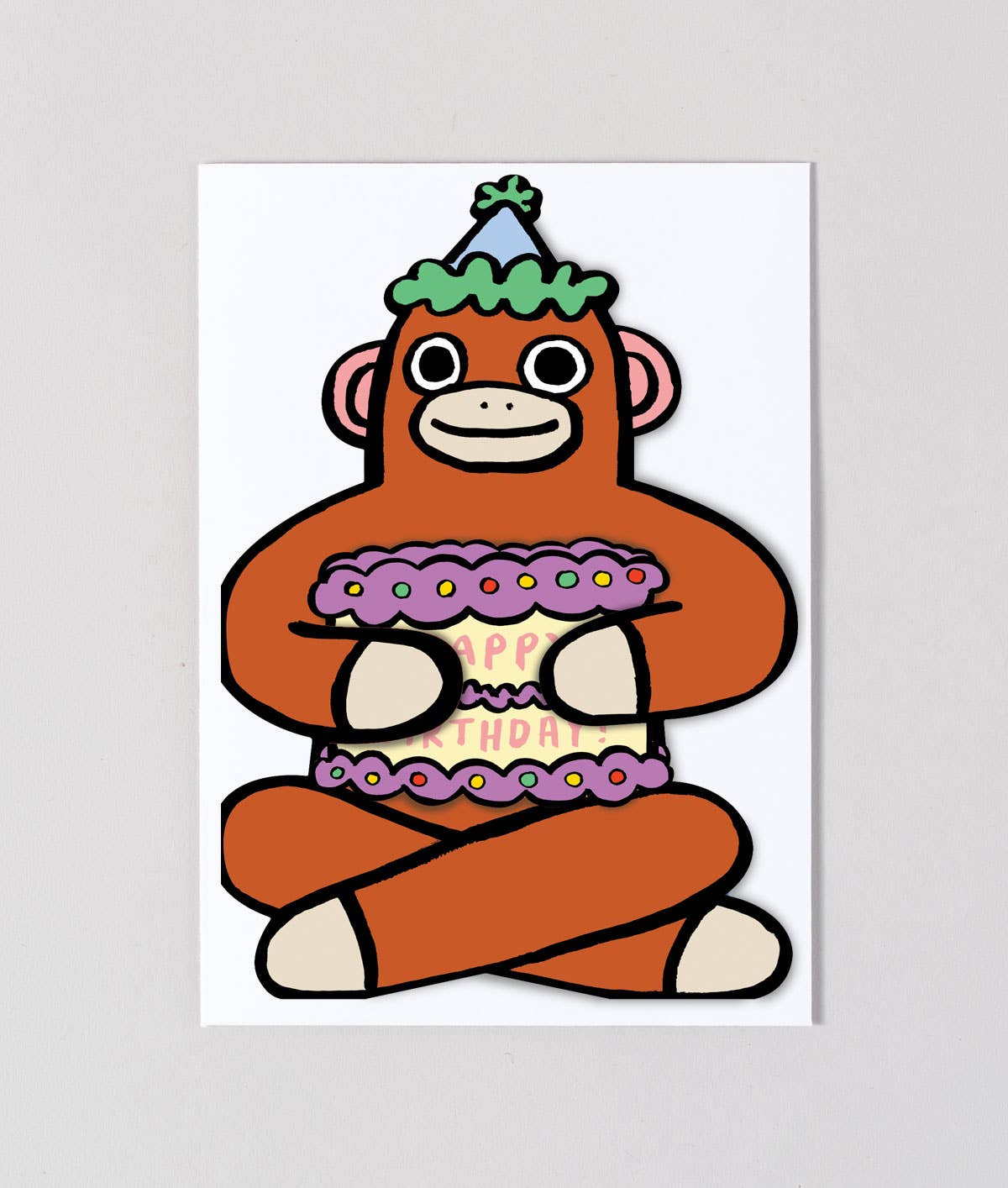 Monkey with Mini Card' Kid's Greetings Card