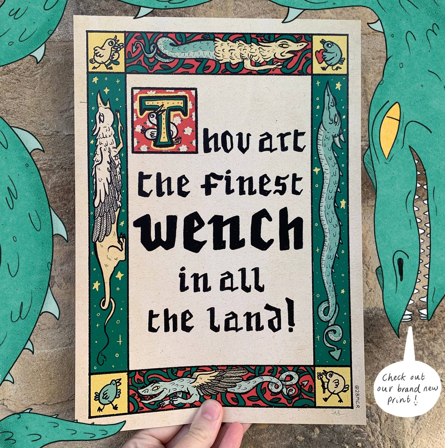 Medieval A4 Laser Printed "Finest Wench" Art Print