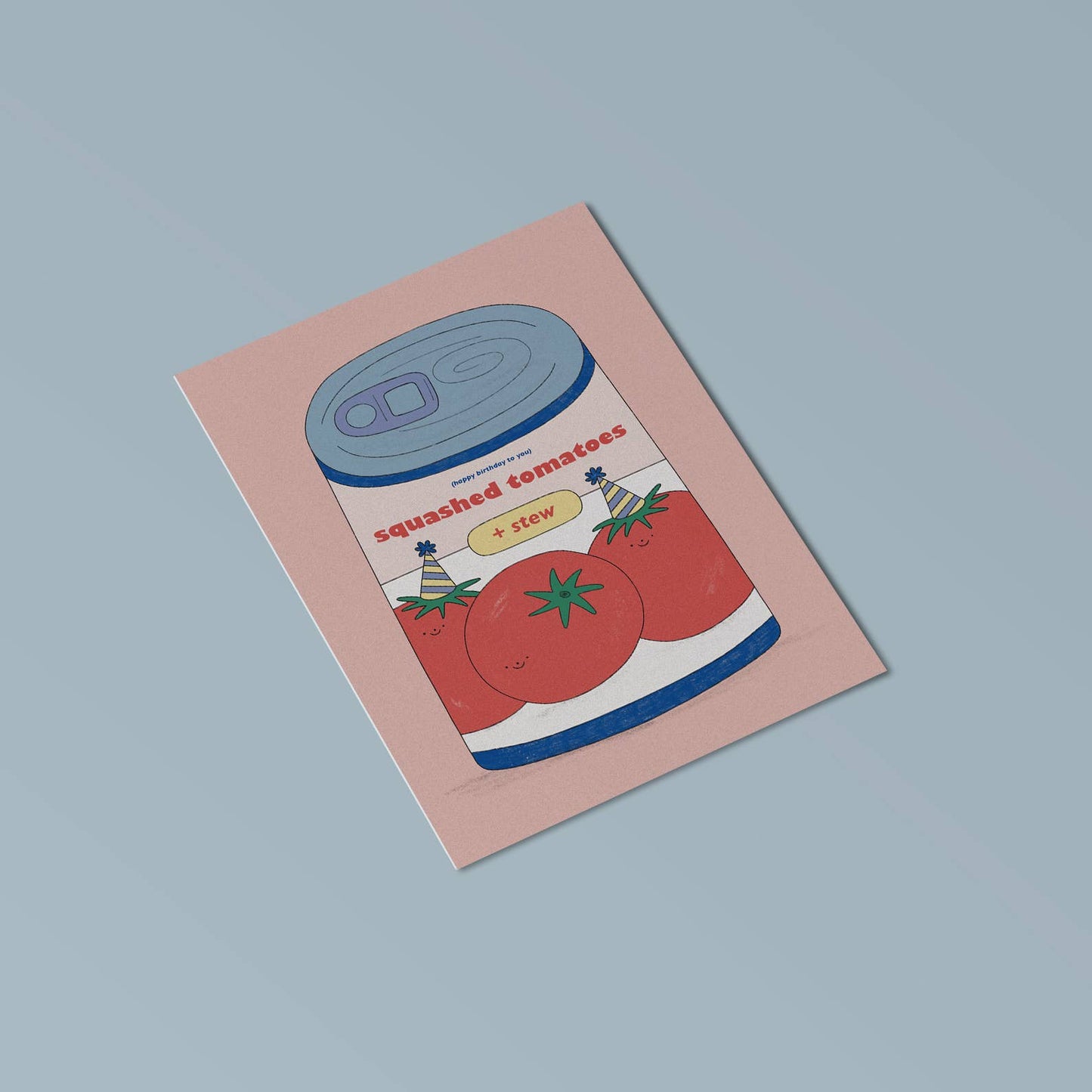 'Squashed Tomatoes' Greetings Card