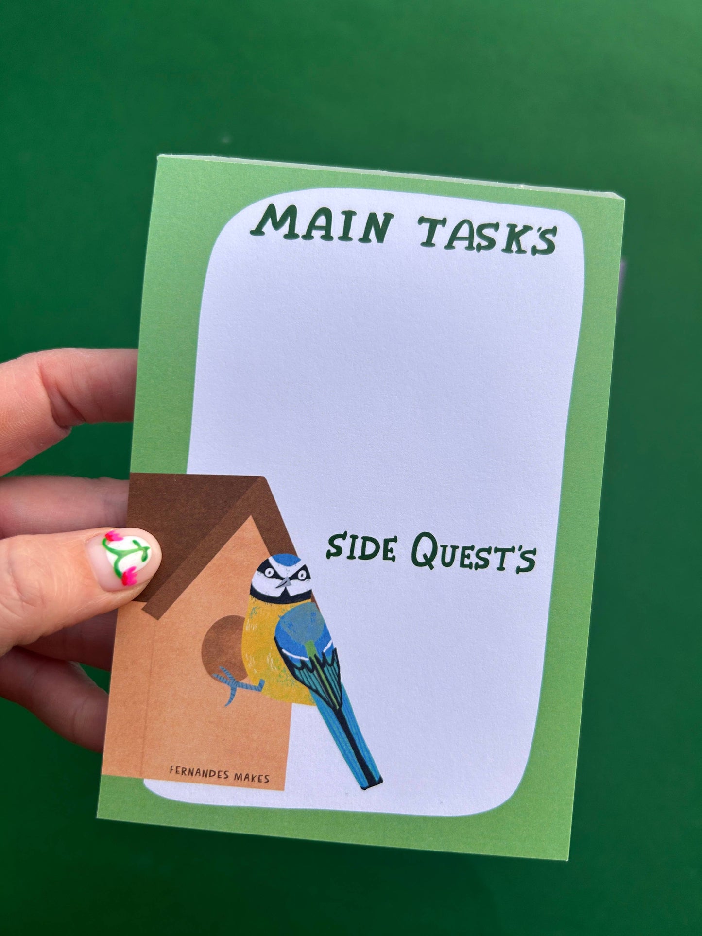 Blue Tit Main Tasks + Side Quests A6 Jotter / Notepad / Pad