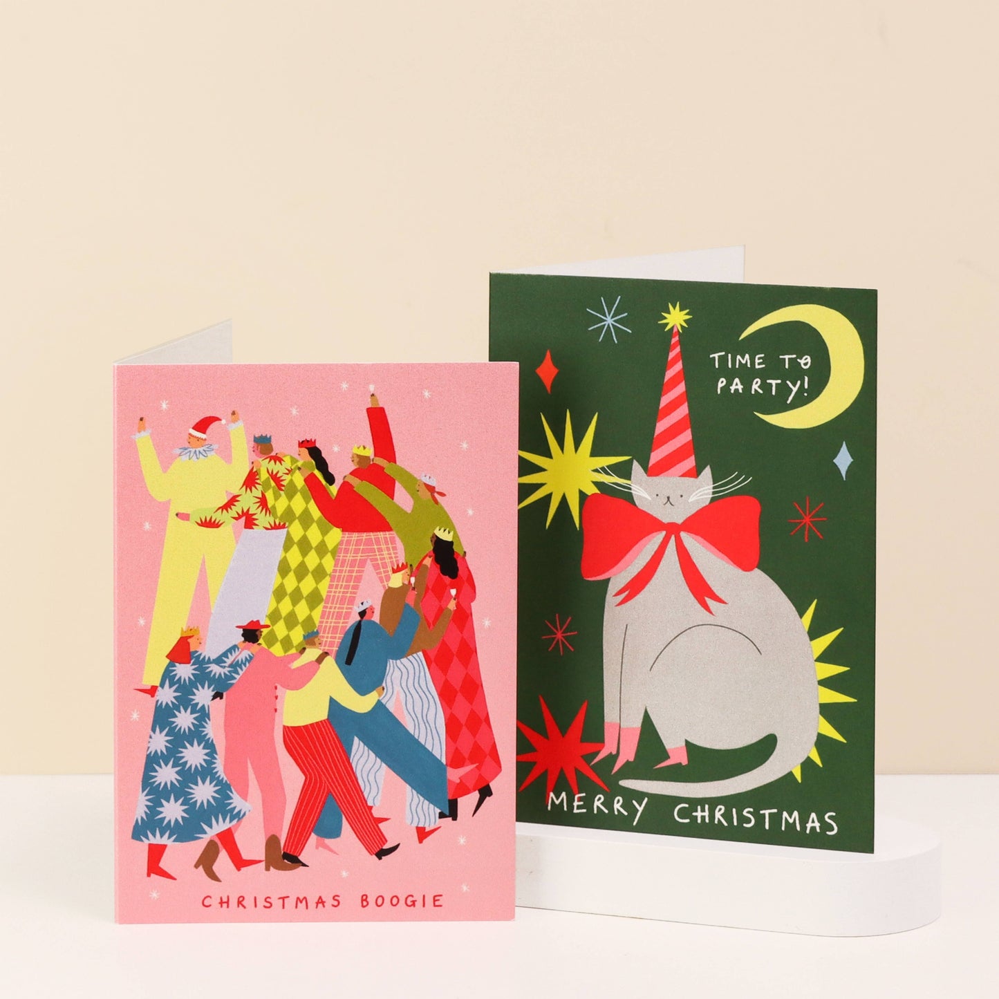 Time To Party Christmas Cat Card