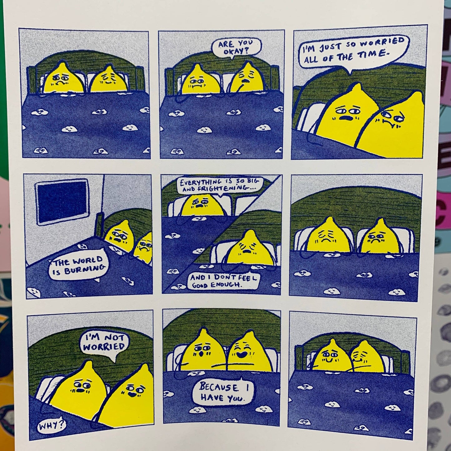 In The End I Have You Bitter Lemon Risograph Print A4